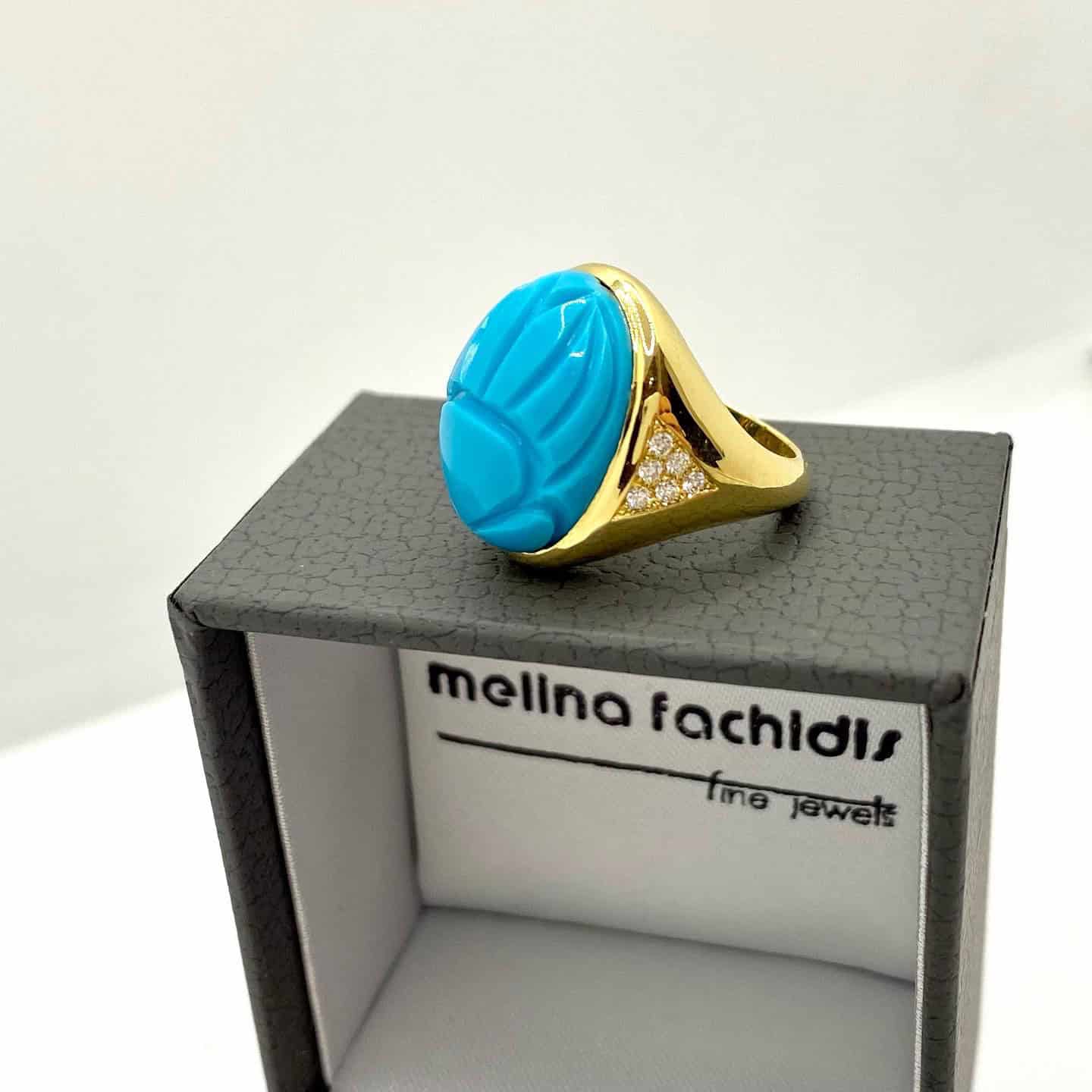 Turquoise scarab pinky ring — Melina Fachidis (2)
