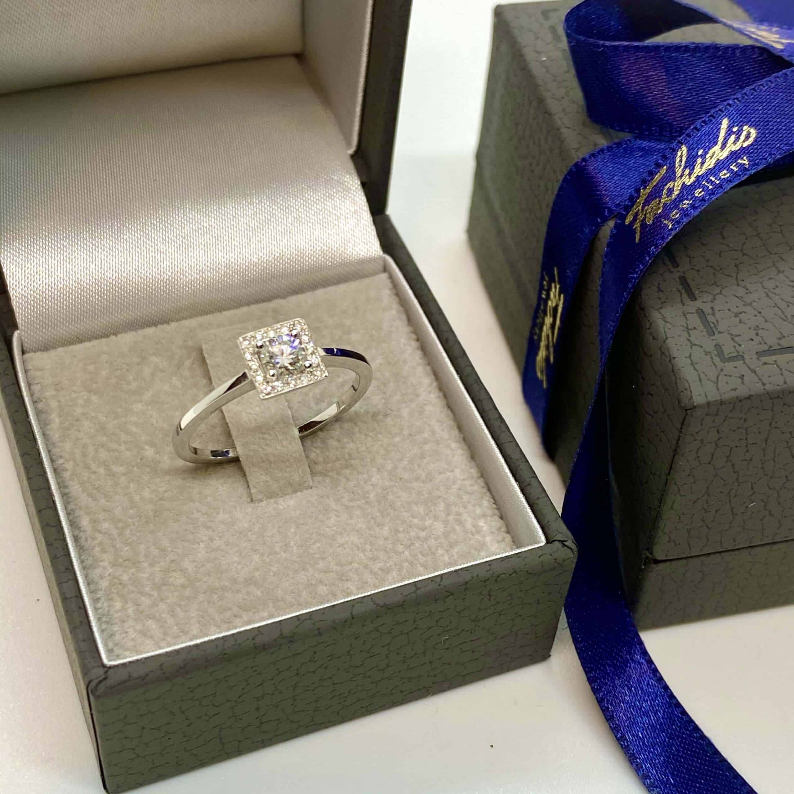 Square shape solitaire diamond ring — Melina Fachidis (3)