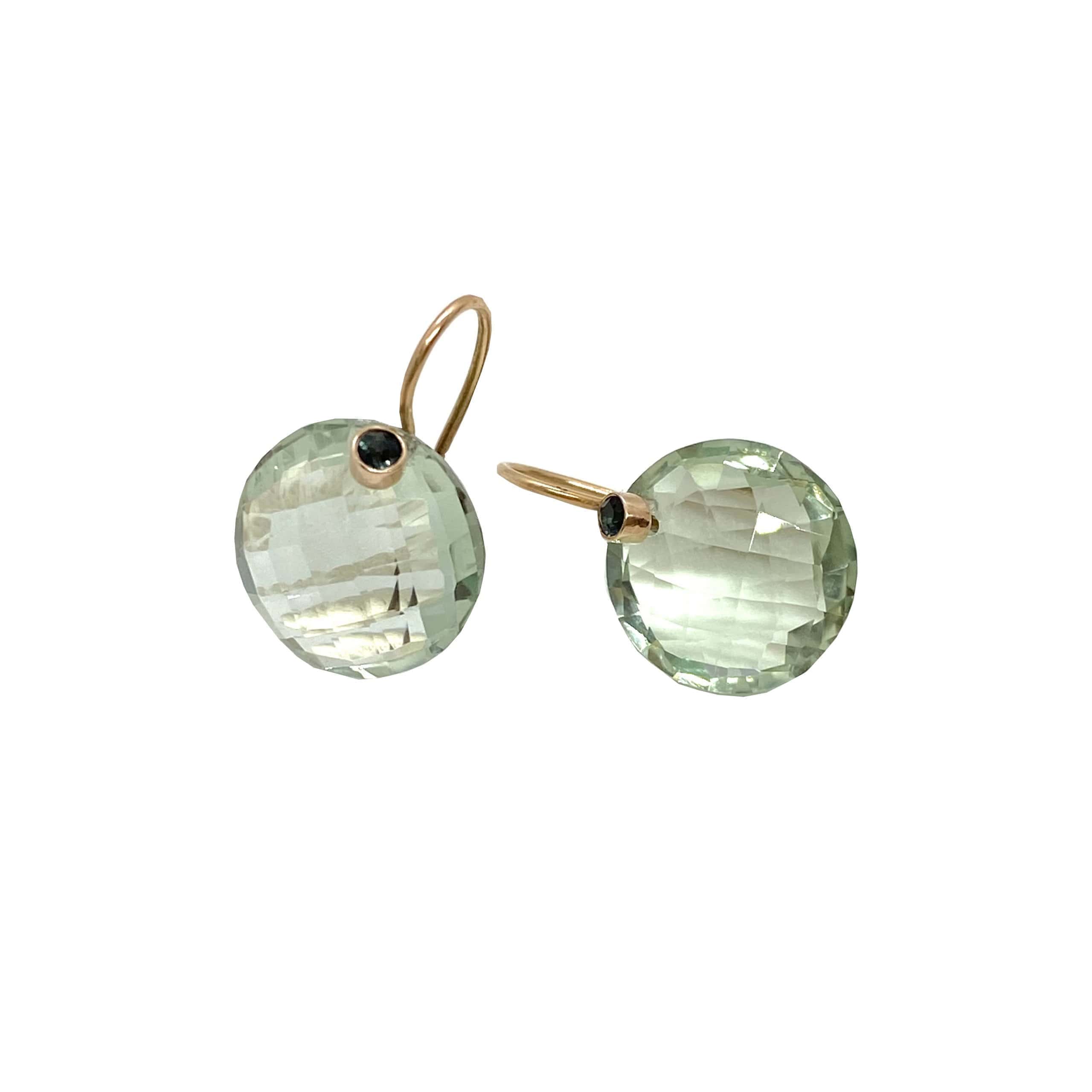 Green amethyst rose cut earrings — Melina Fachidis (2)