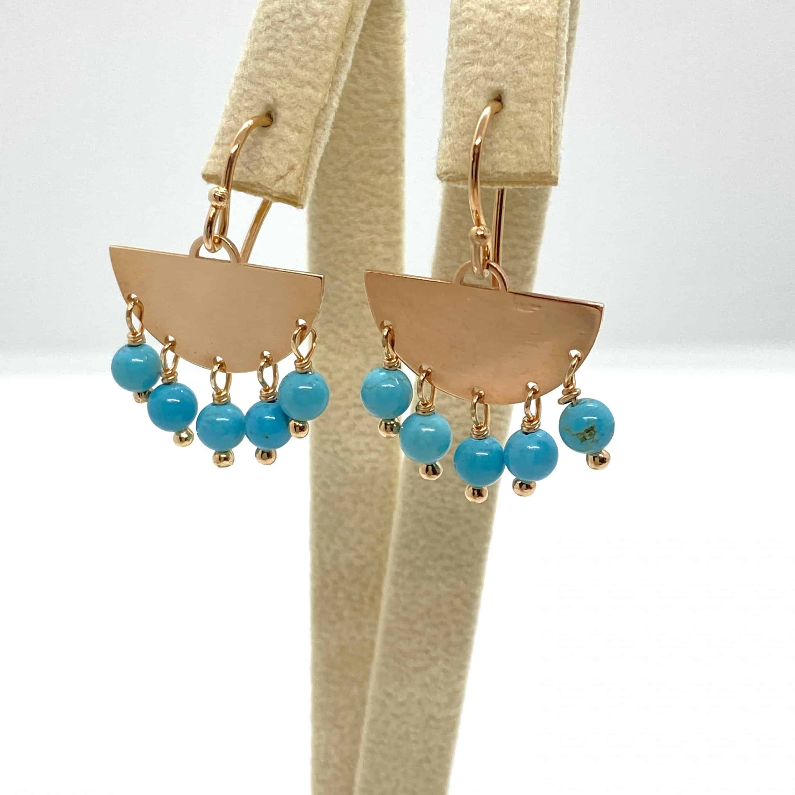 Turquoise dangle drop earrings — Melina Fachidis (3)