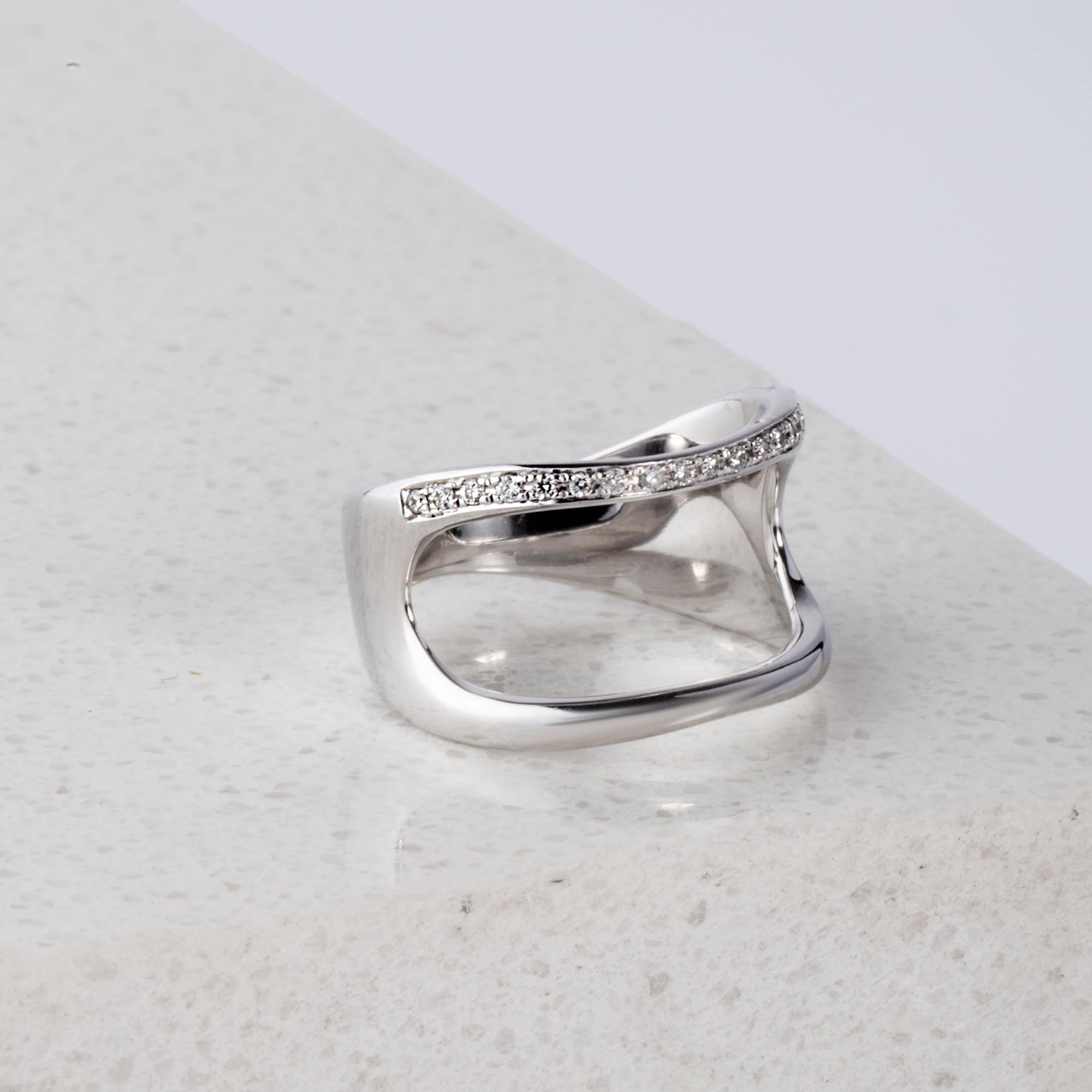 White gold chevalier ring with diamonds — Melina Fachidis (2)