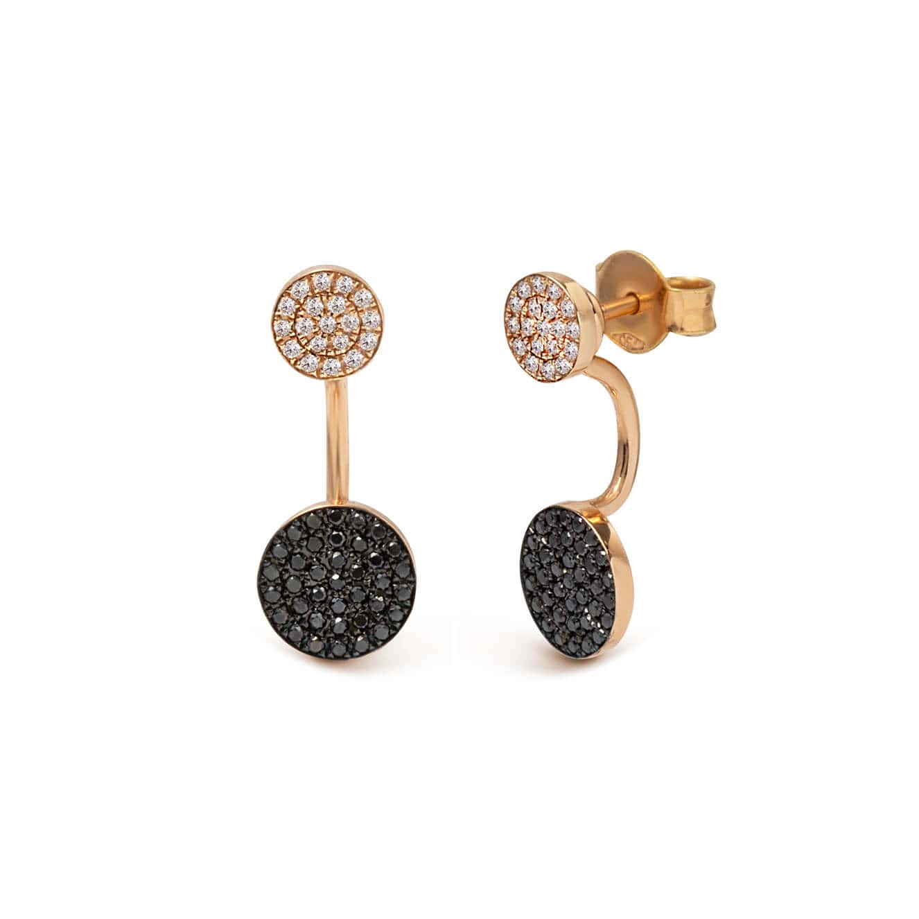 Black & white diamond detachable earrings — Melina Fachidis