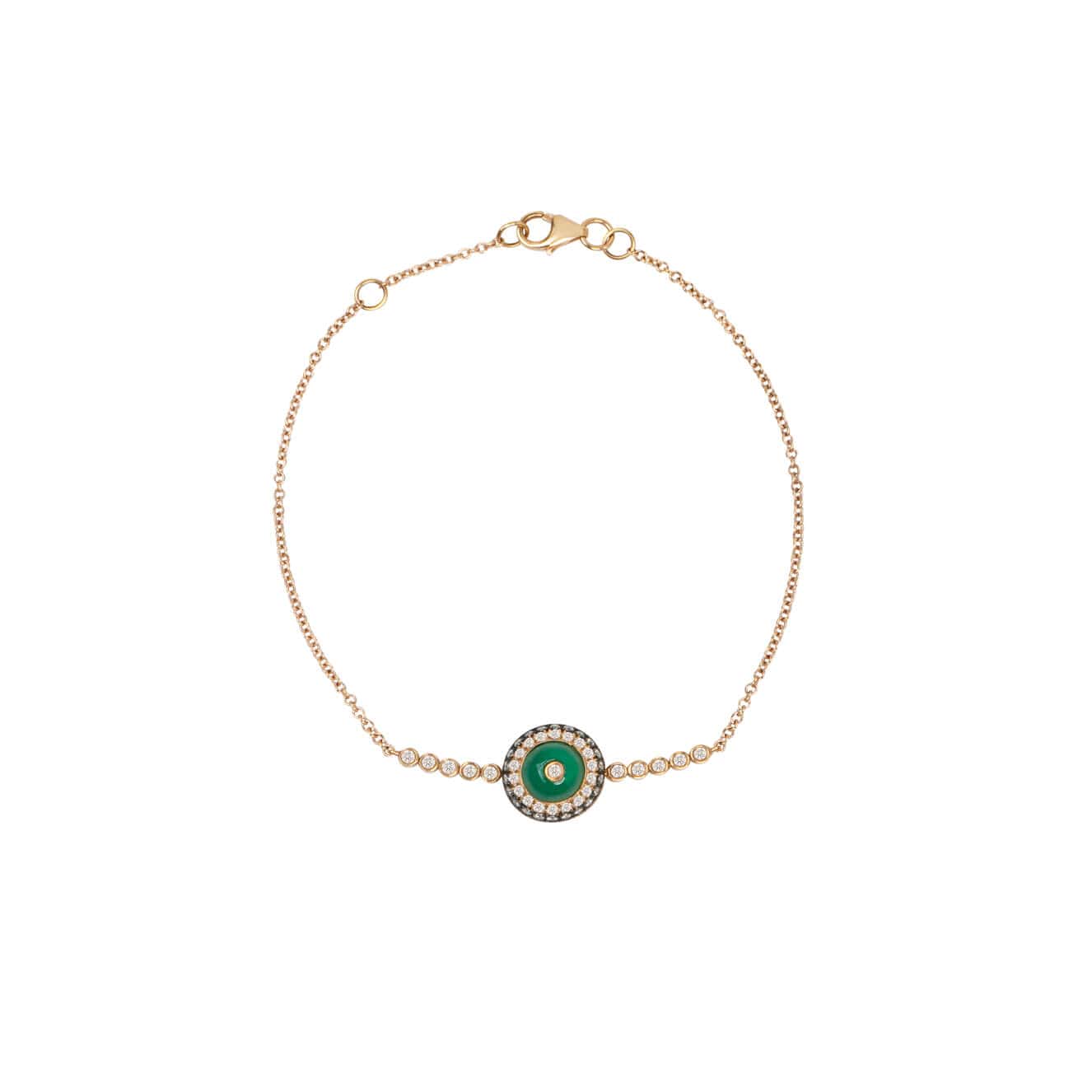 Green agate diamond eye bracelet — Melina Fachidis