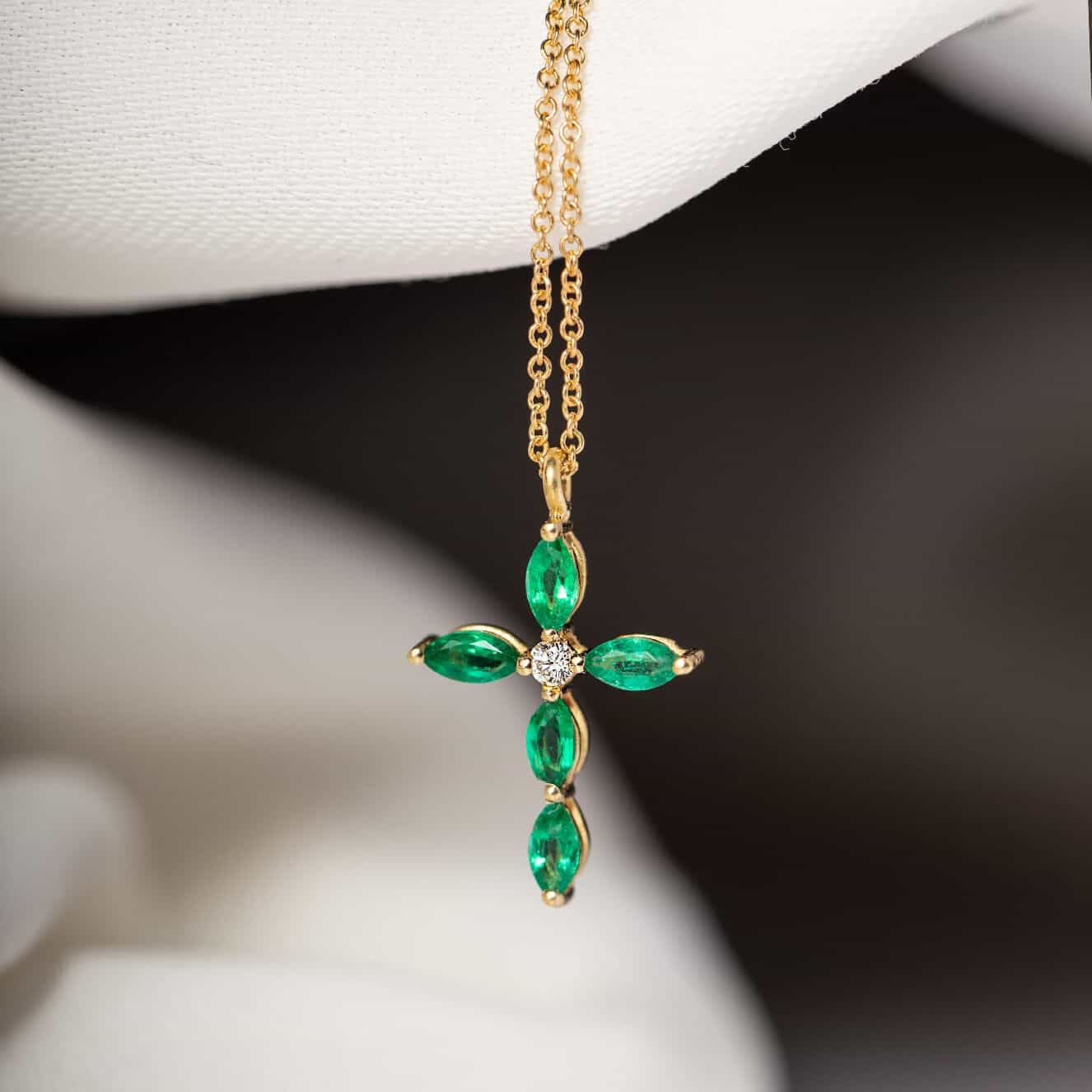 Fine emerald cross — Melina Fachidis (2)
