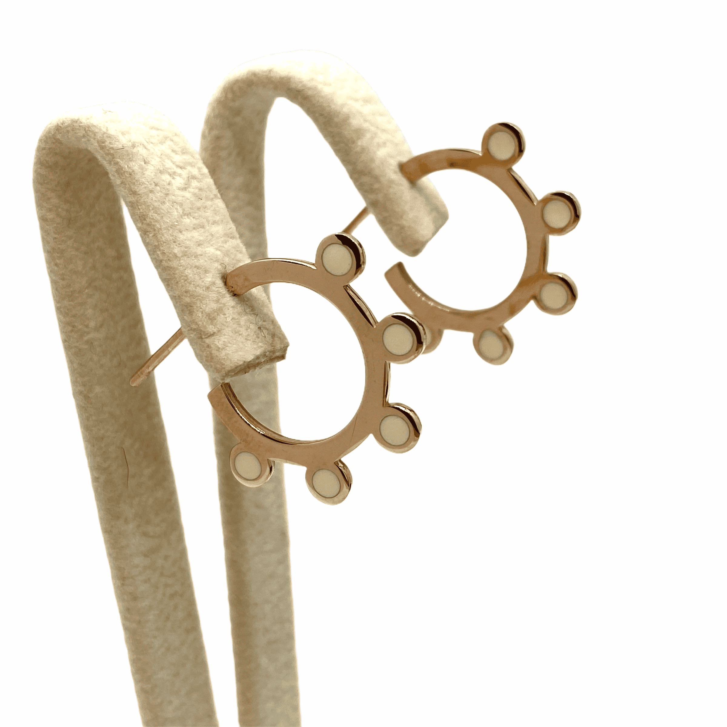 Dot enamel ivory hoops — Melina Fachidis (3)