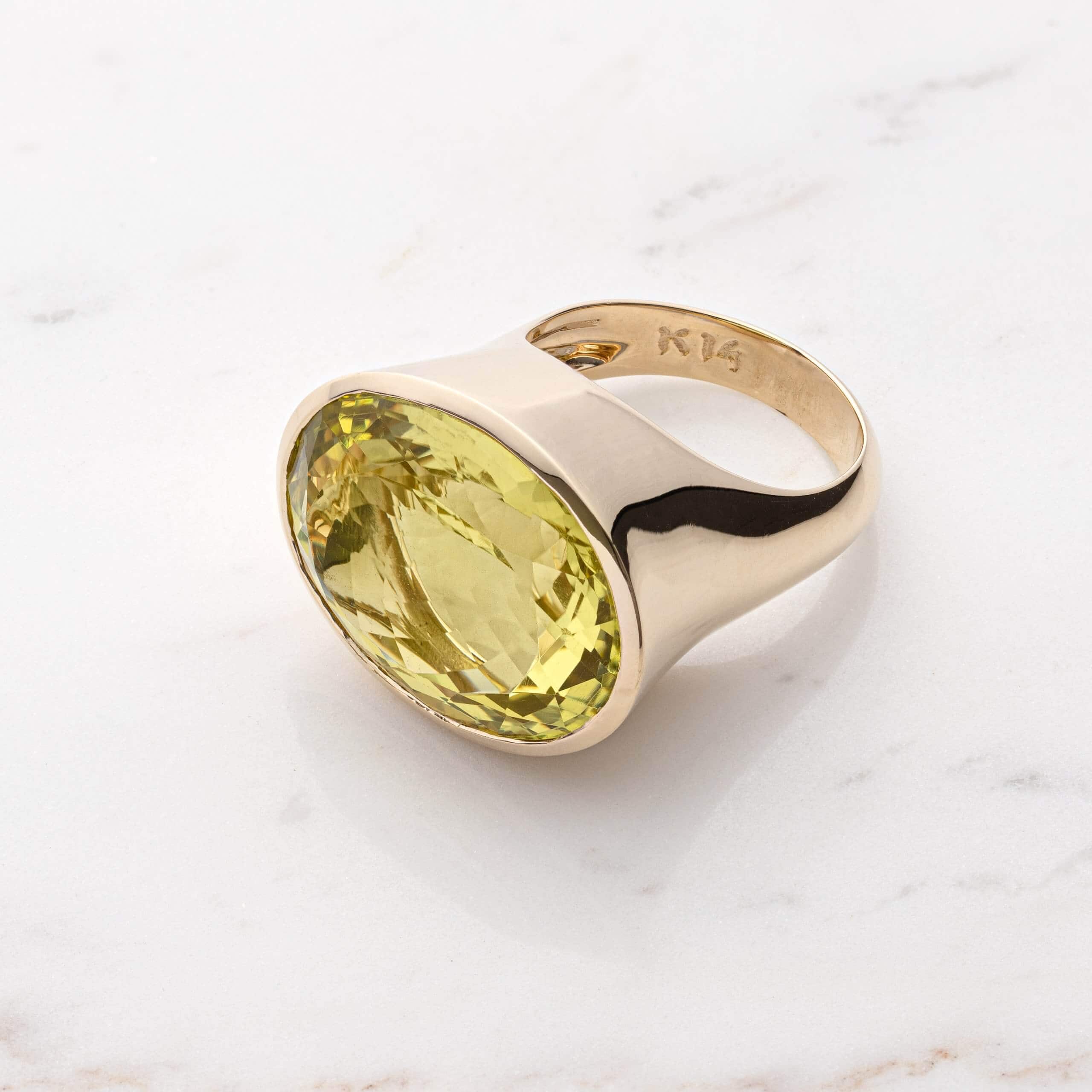Lemon quartz one stone ring — Melina Fachidis (2)