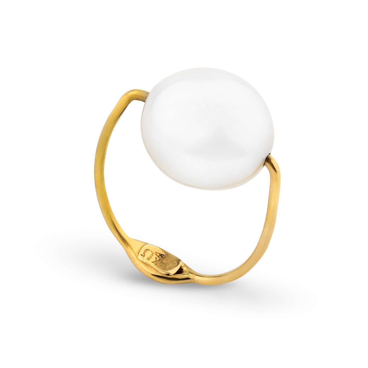Pearl and diamond wire ring — Melina Fachidis