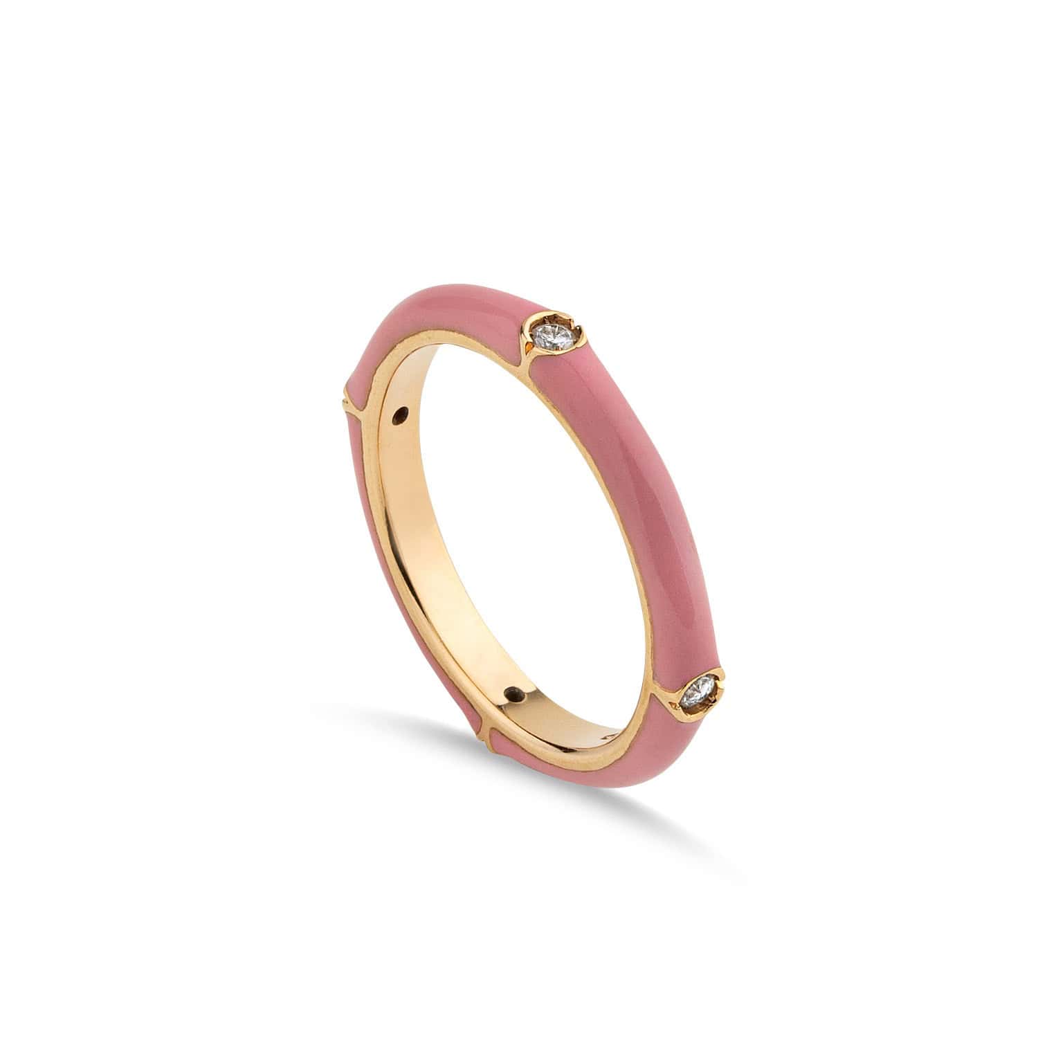 Pink enameled diamond band — Melina Fachidis