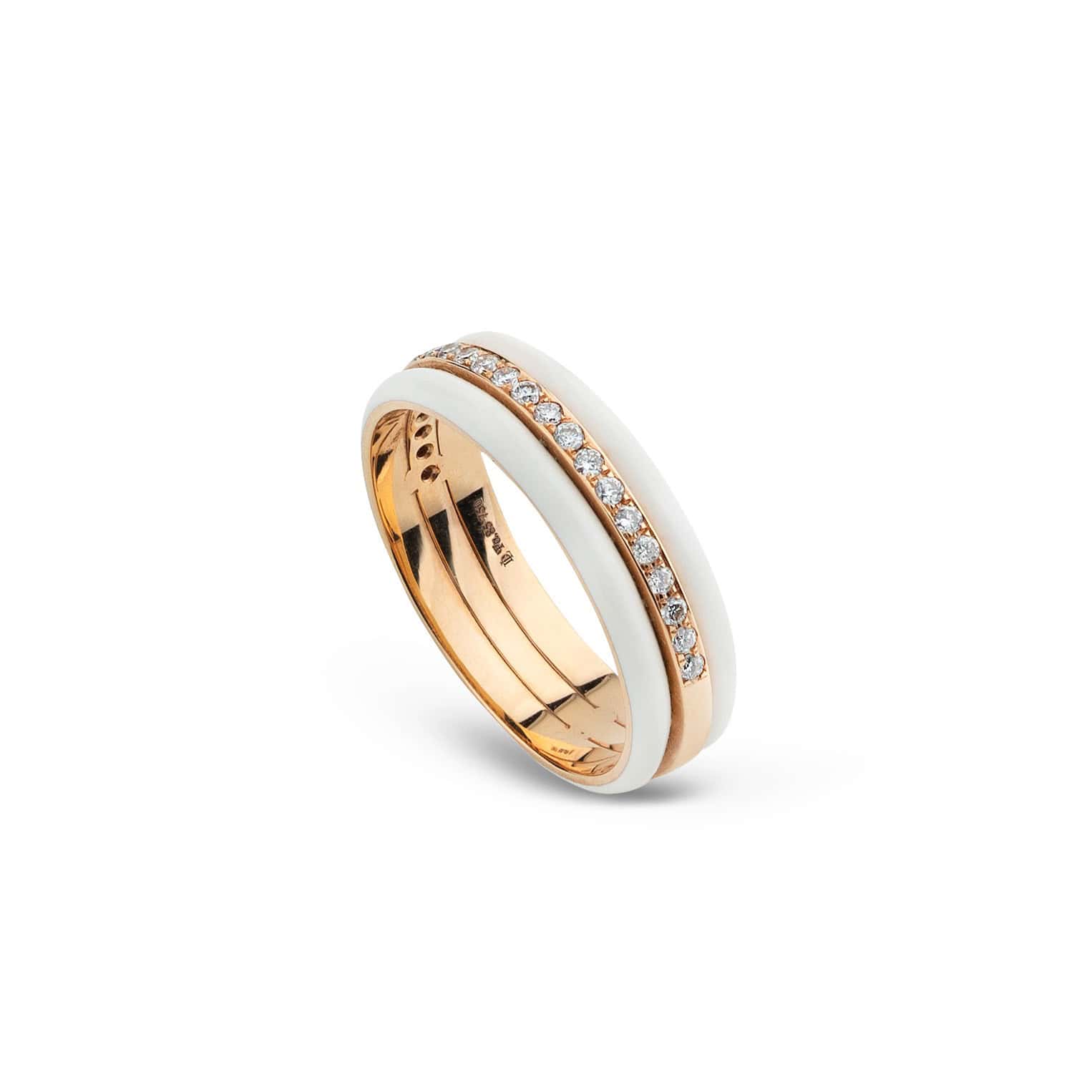 White enamel diamond band — Melina Fachidis