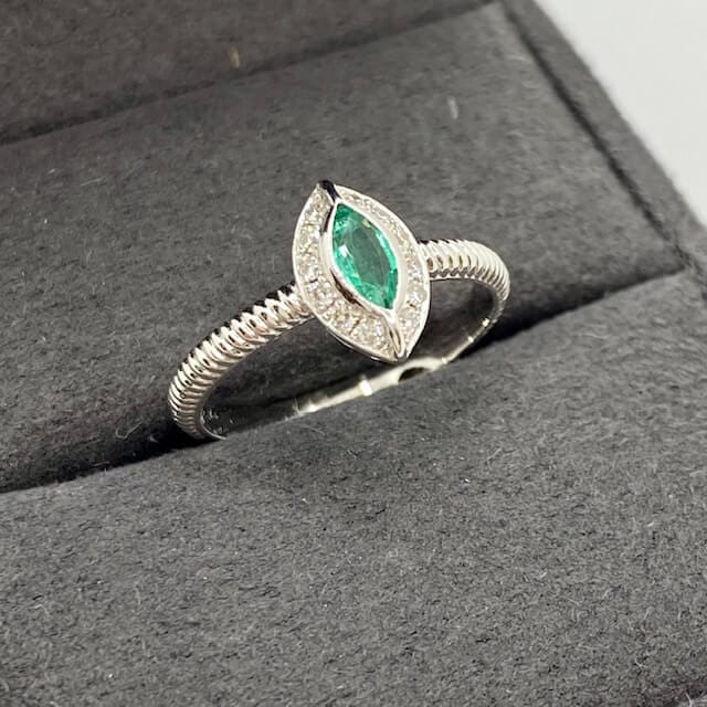 Marquise emerald and diamond ring — Melina Fachidis (2)