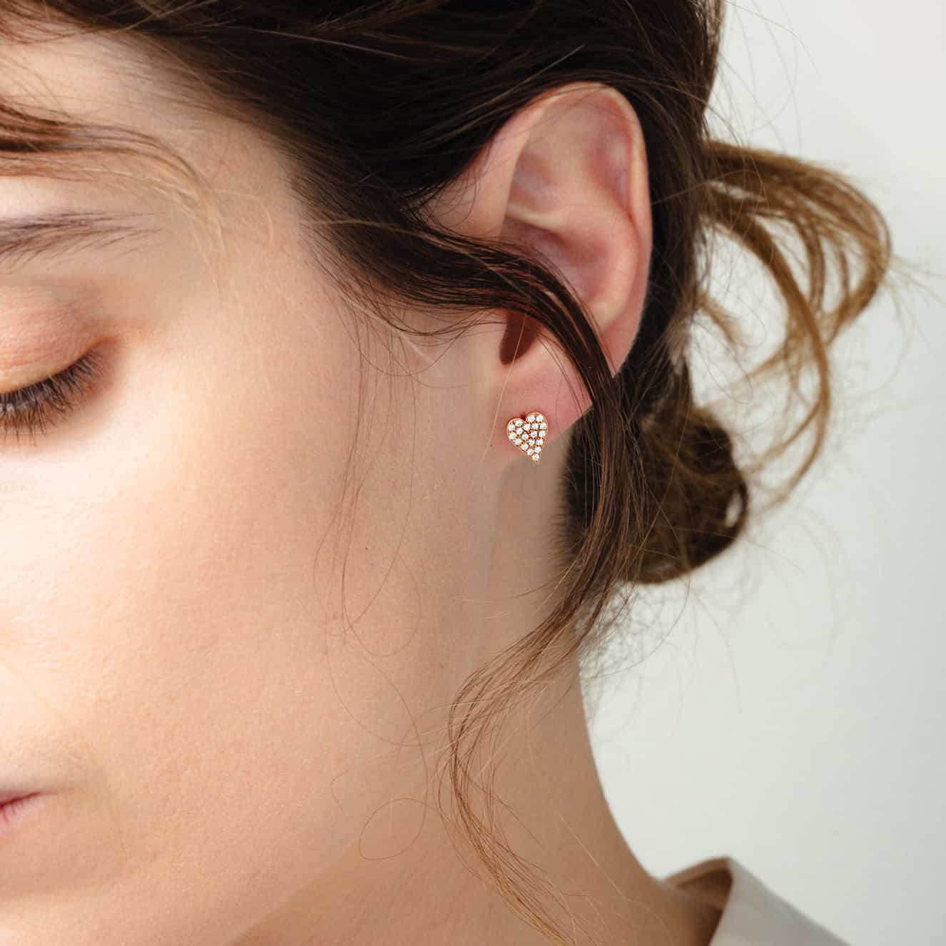 Heart stud diamond earrings — Melina Fachidis (3)