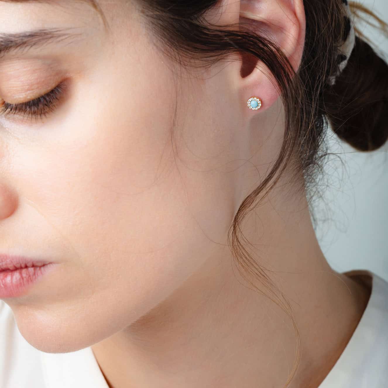 Round stud turquoise earrings — Melina Fachidis (3)