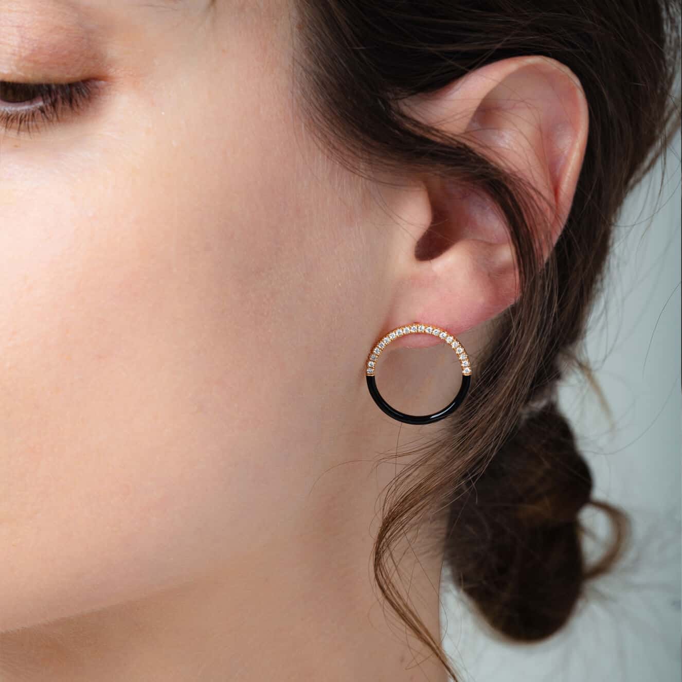 Circle diamond and enamel earrings — Melina Fachidis (3)