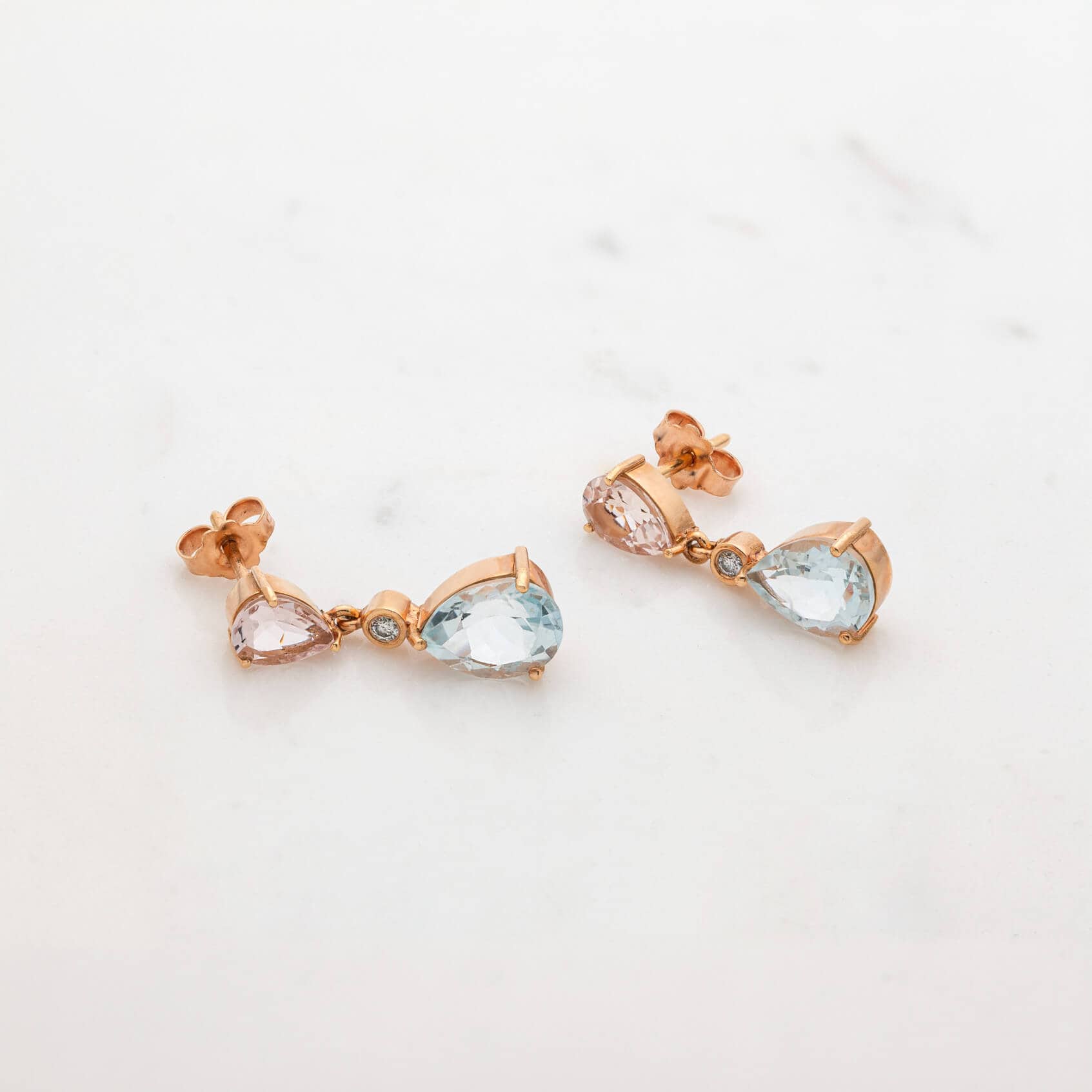 Aquamarine and morganite drop earrings — Melina Fachidis (2)