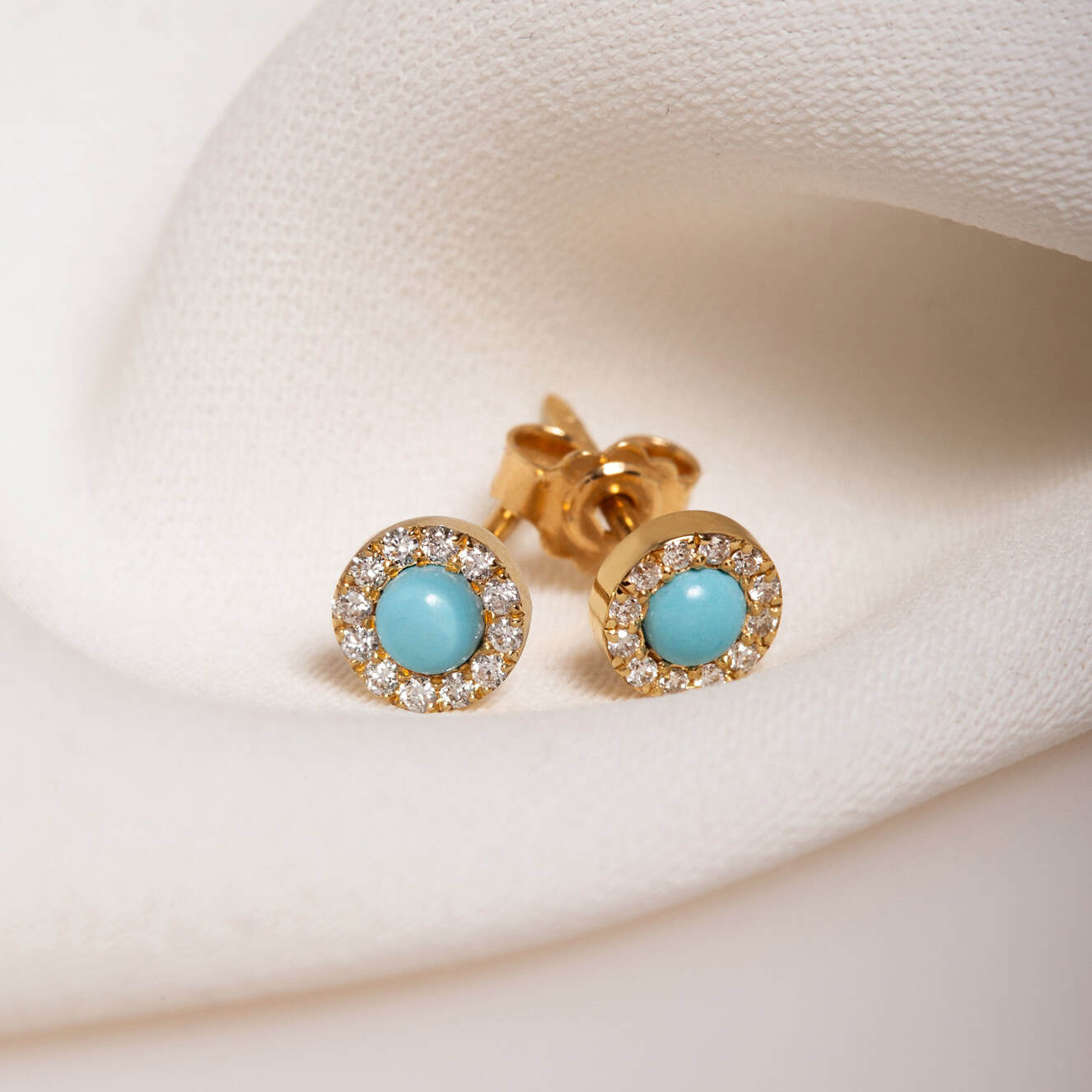 Round stud turquoise earrings — Melina Fachidis (2)