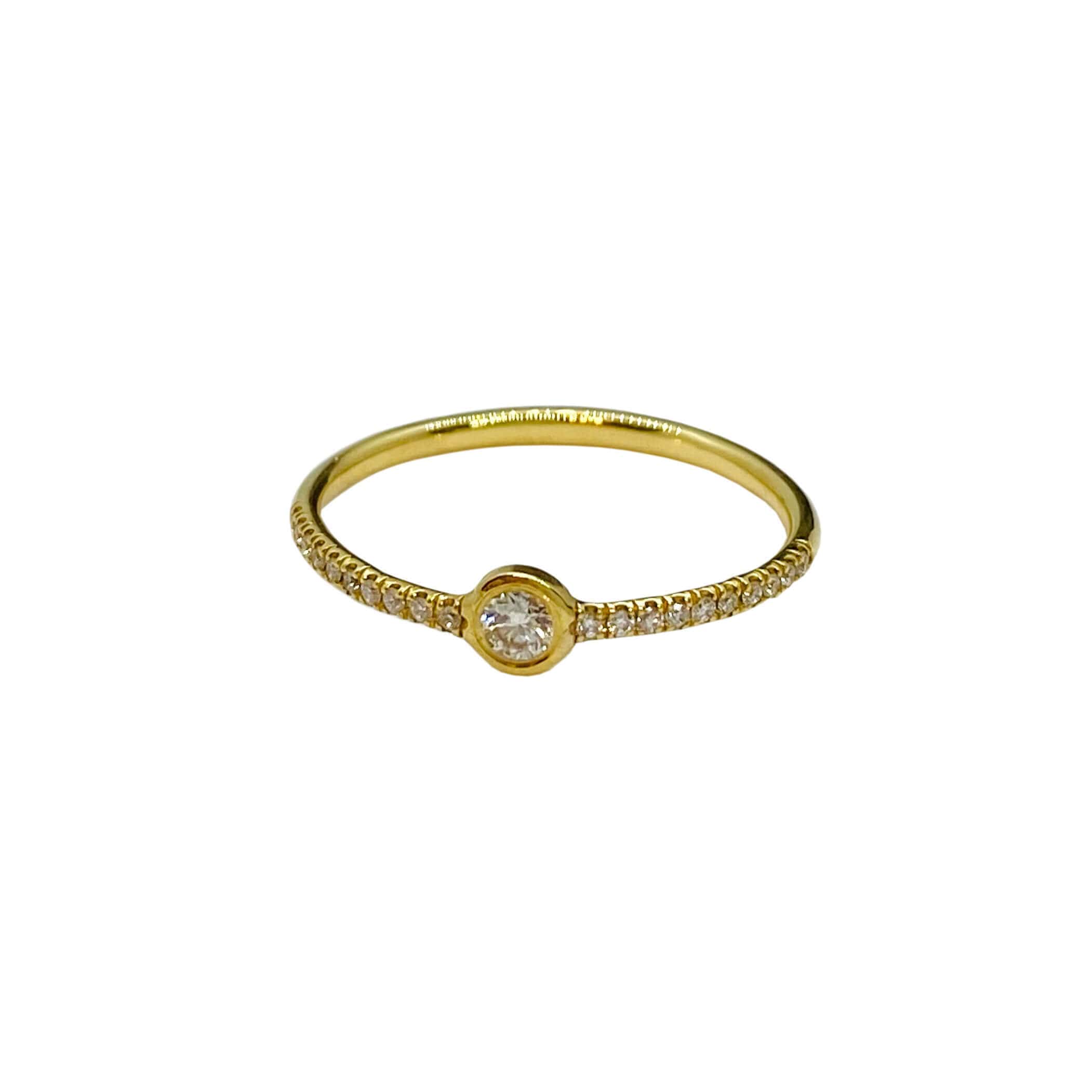Diamond solitaire yellow gold ring — Melina Fachidis (2)