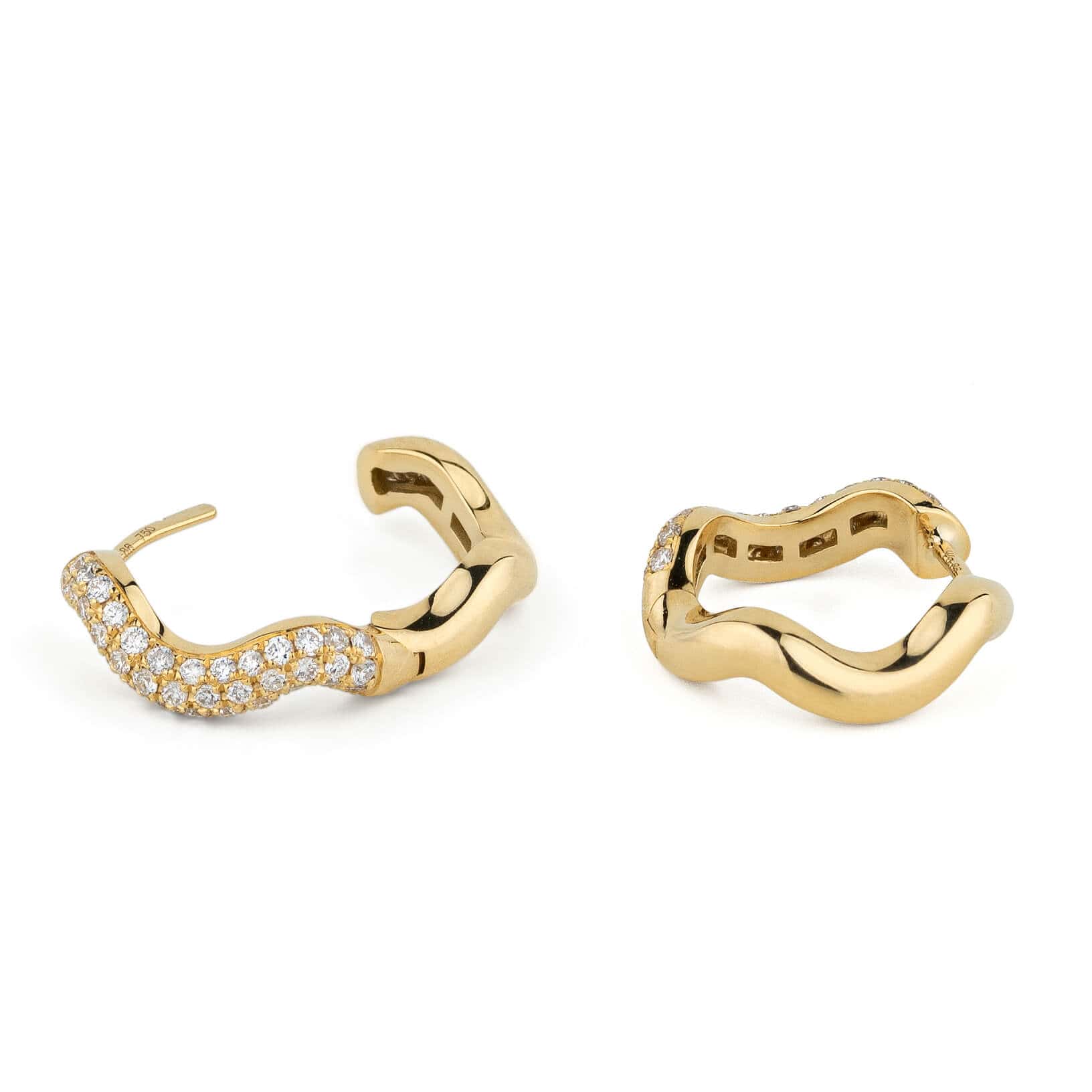 Wavy shaped diamond hoops — Melina Fachidis (4)