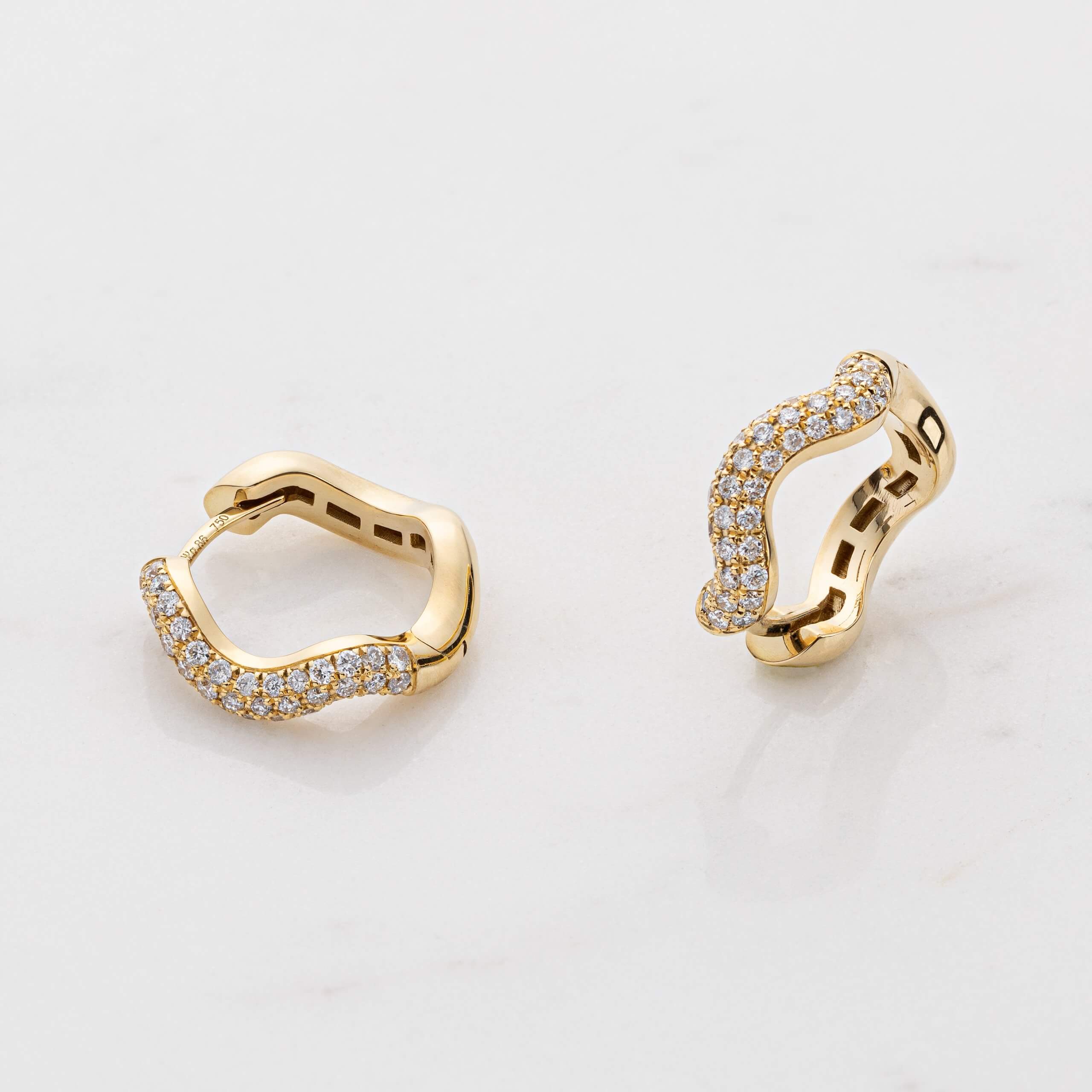 Wavy shaped diamond hoops — Melina Fachidis (5)
