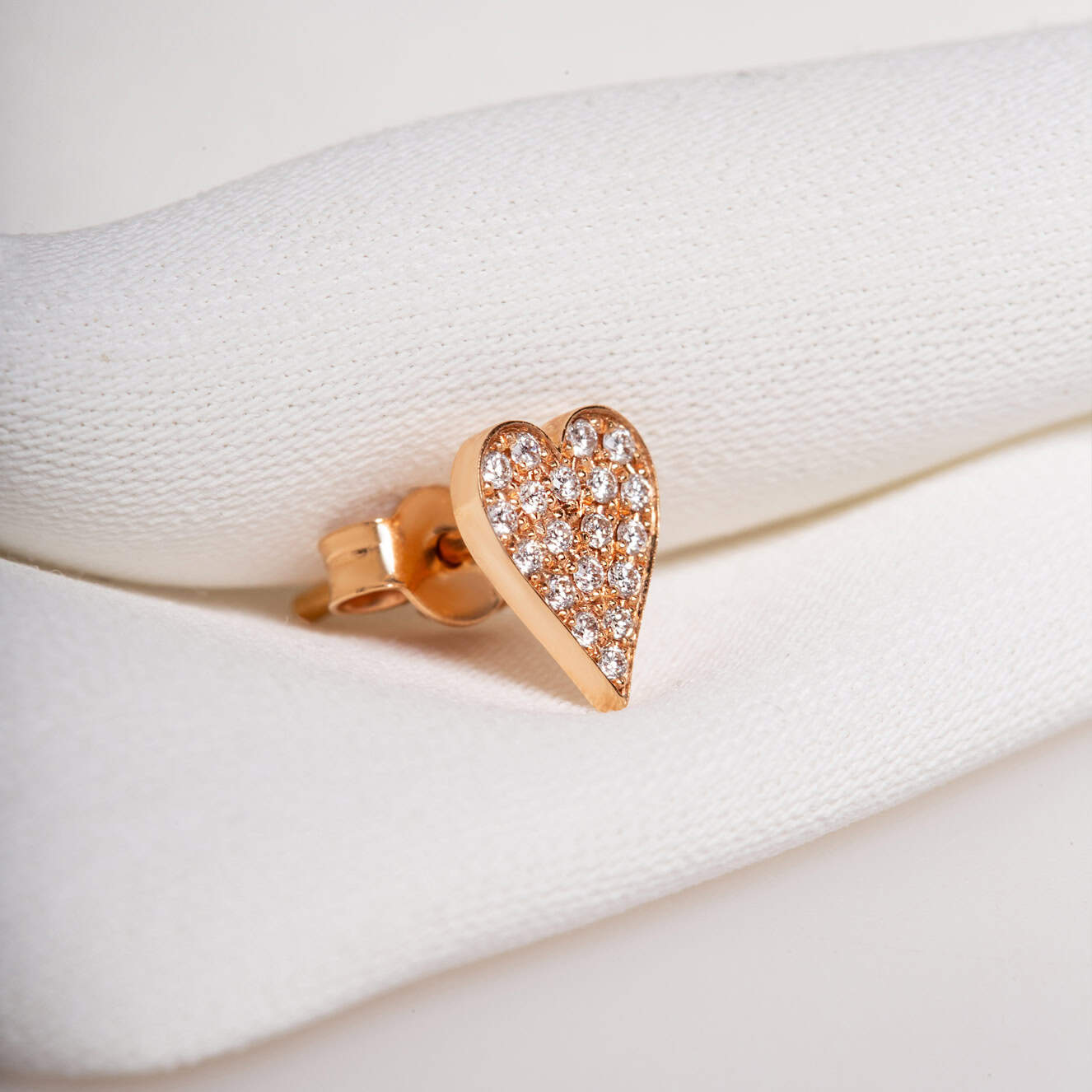 Heart stud diamond earrings — Melina Fachidis (2)