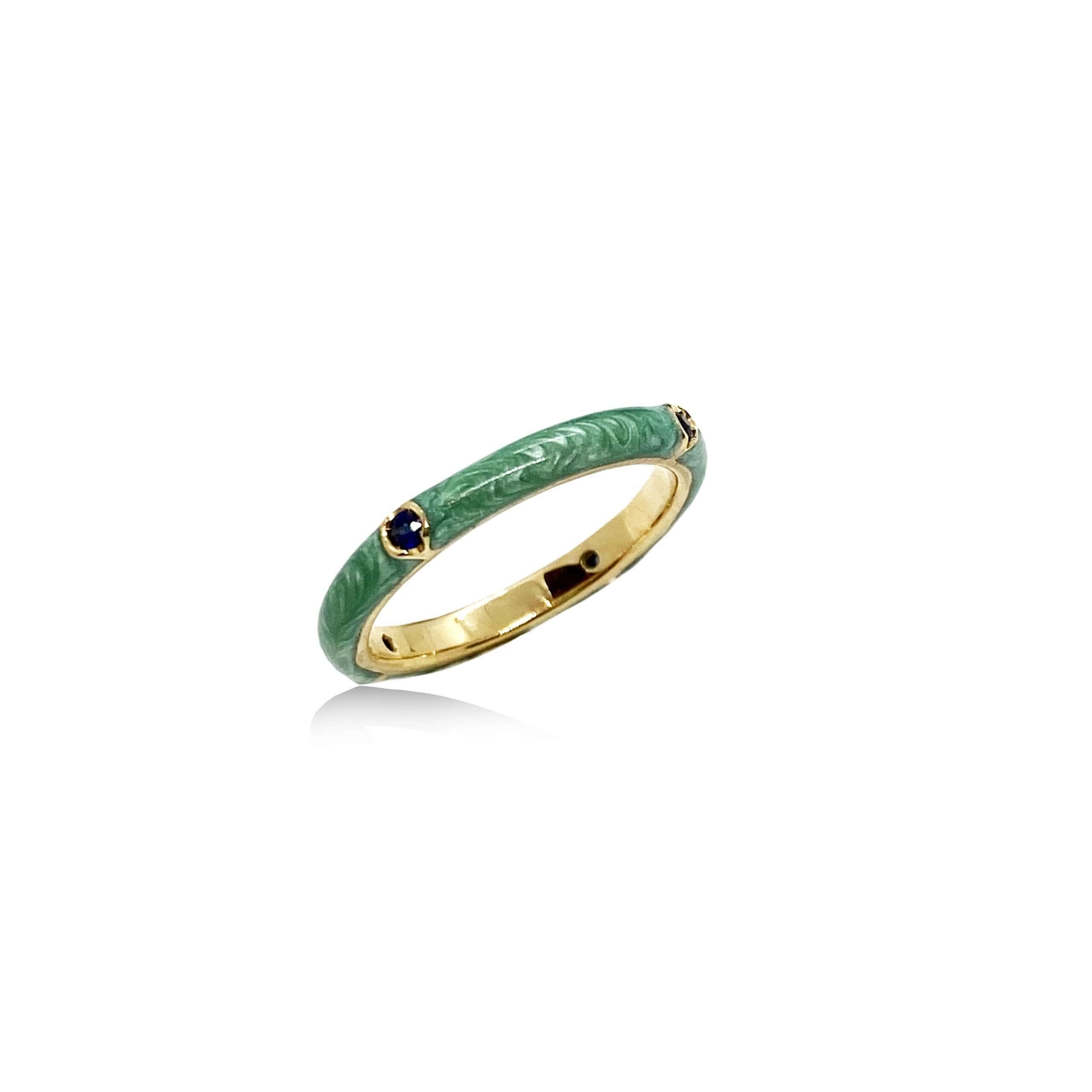 Mint green enameled band — Melina Fachidis (3)