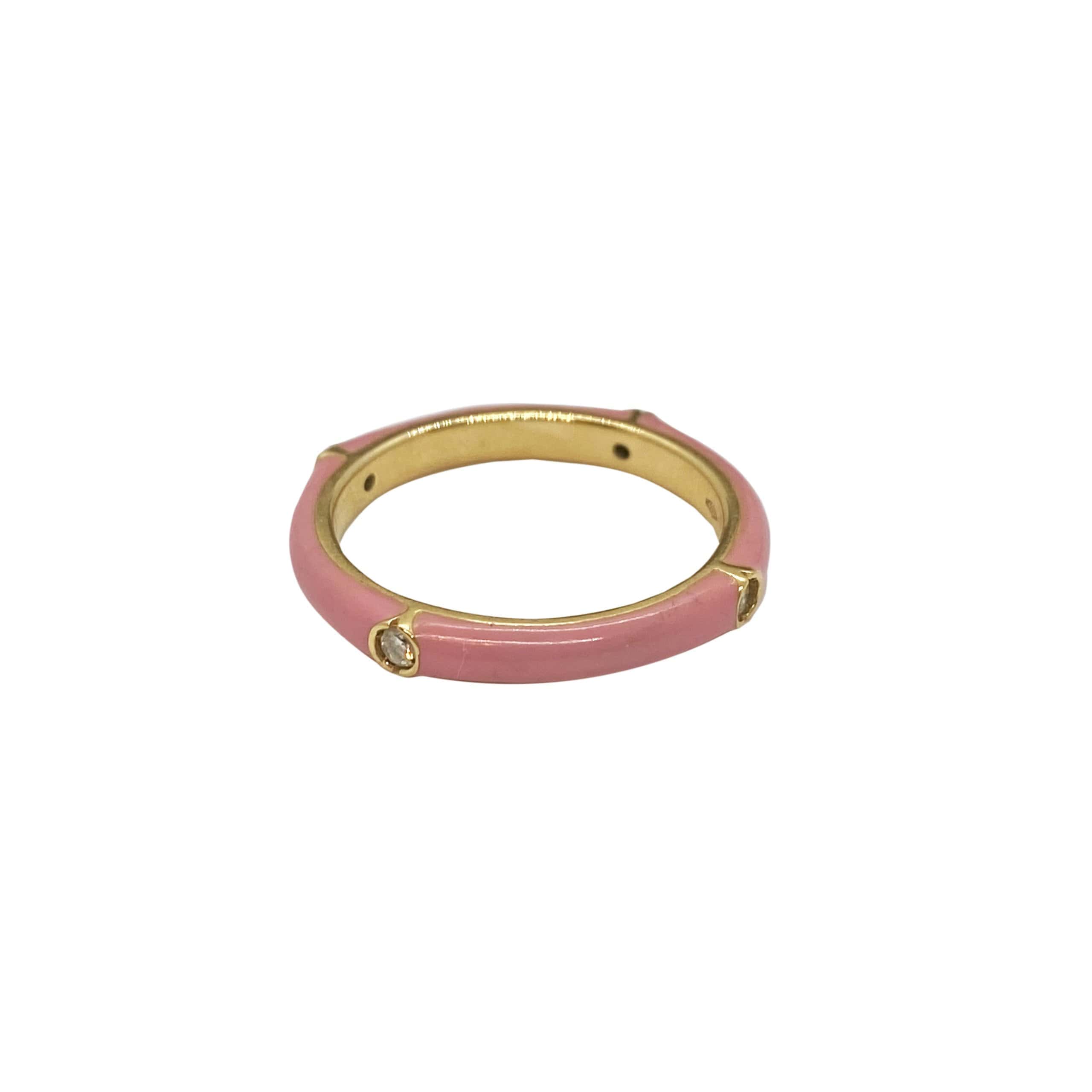 Pink enameled diamond band — Melina Fachidis (4)