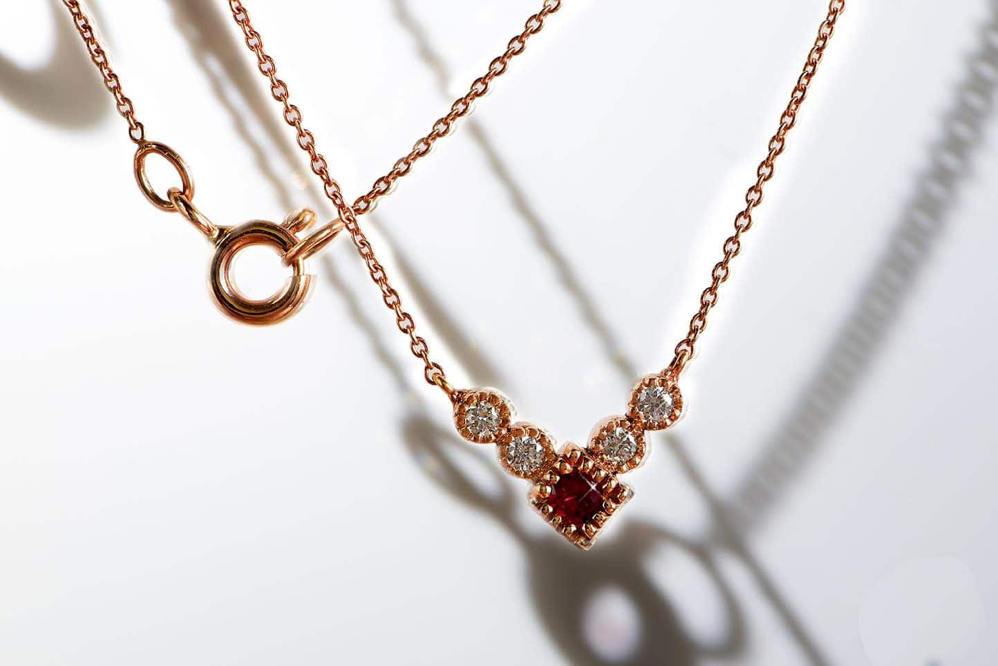Ruby V diamond necklace — Melina Fachidis (2)