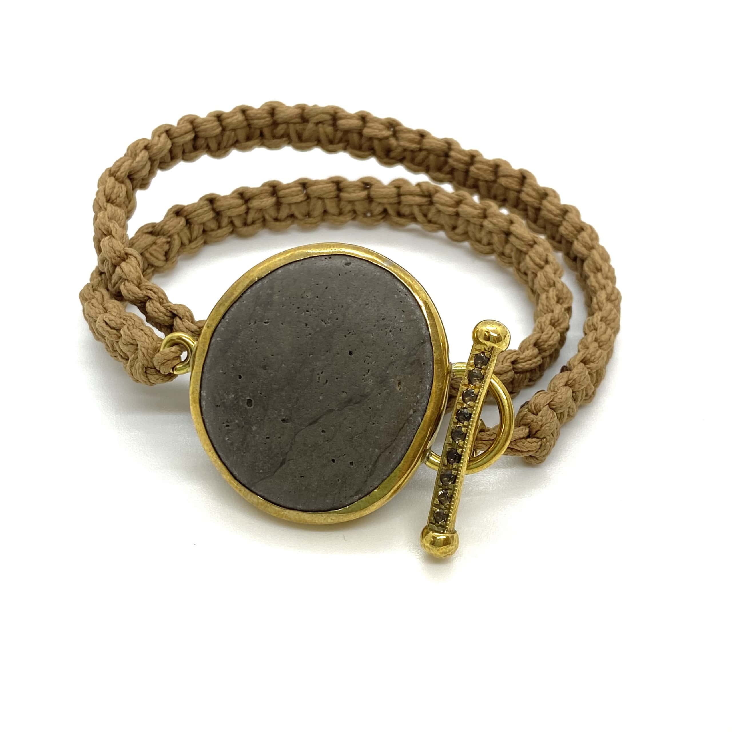 Beige pebble double wrap bracelet — Melina Fachidis