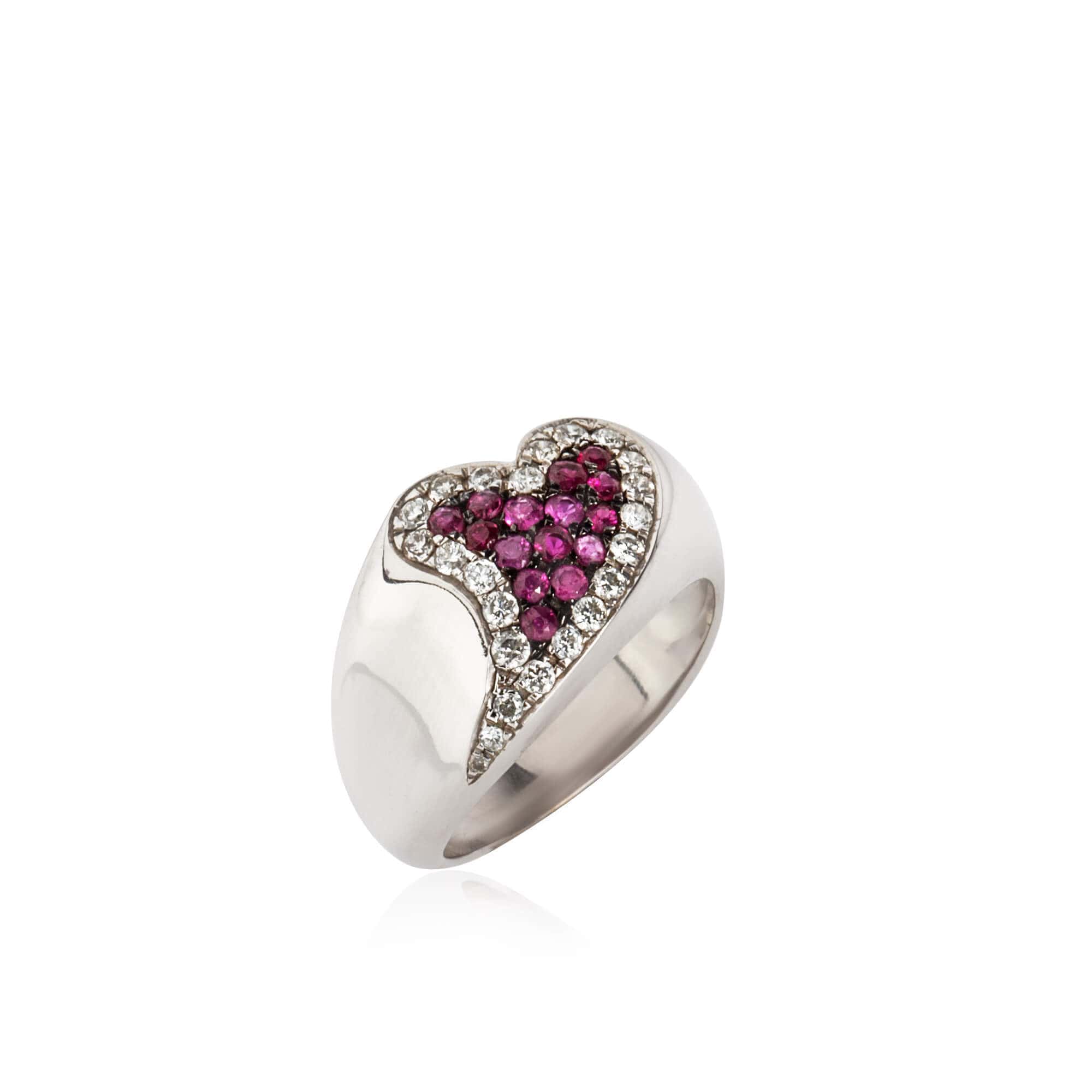 Heart shape ruby/diamond chevalier ring — Melina Fachidis (3)