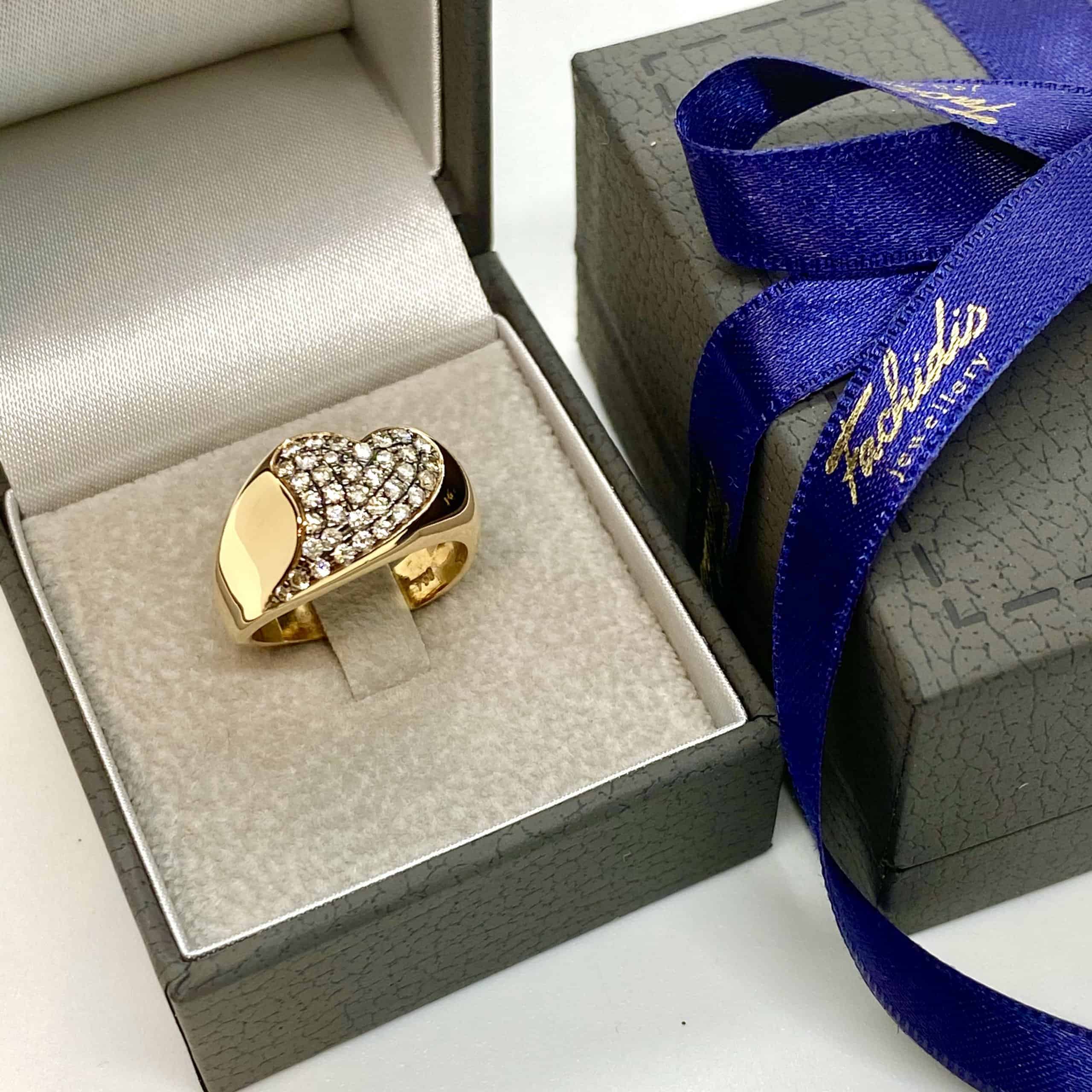 Champagne diamond heart shaped chevalier ring — Melina Fachidis (3)