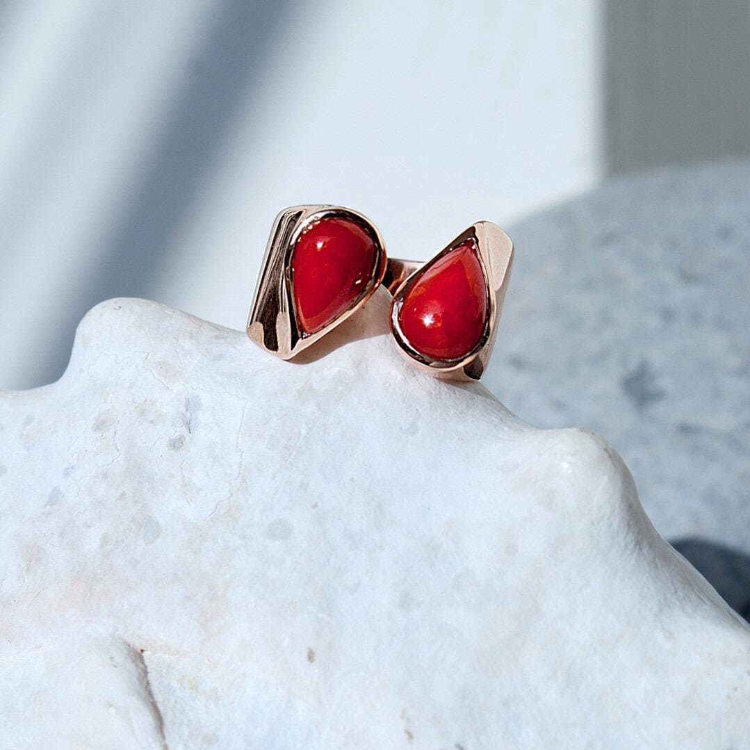 Croise coral ring — Melina Fachidis (4)