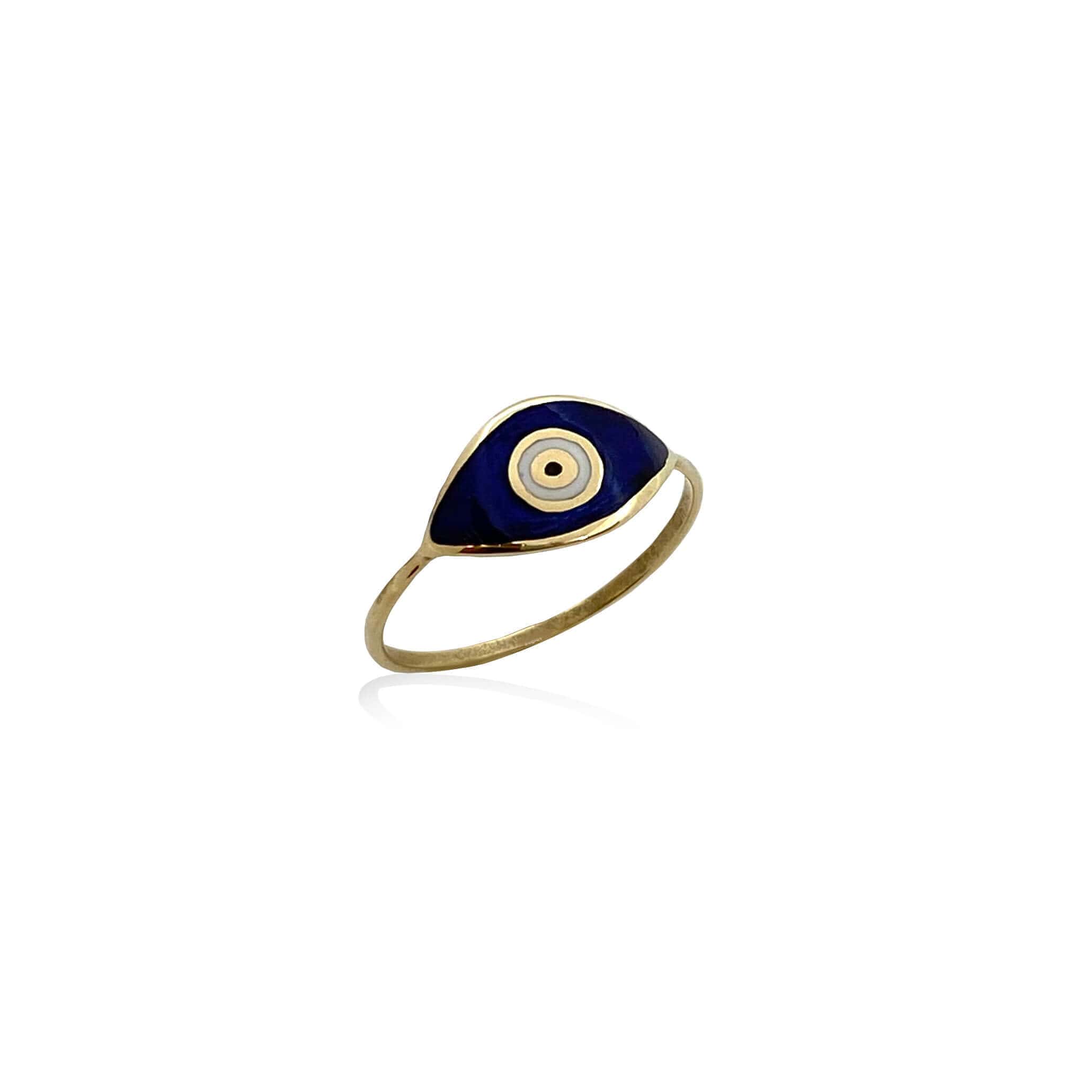 Dark blue enameled eye ring — Melina Fachidis