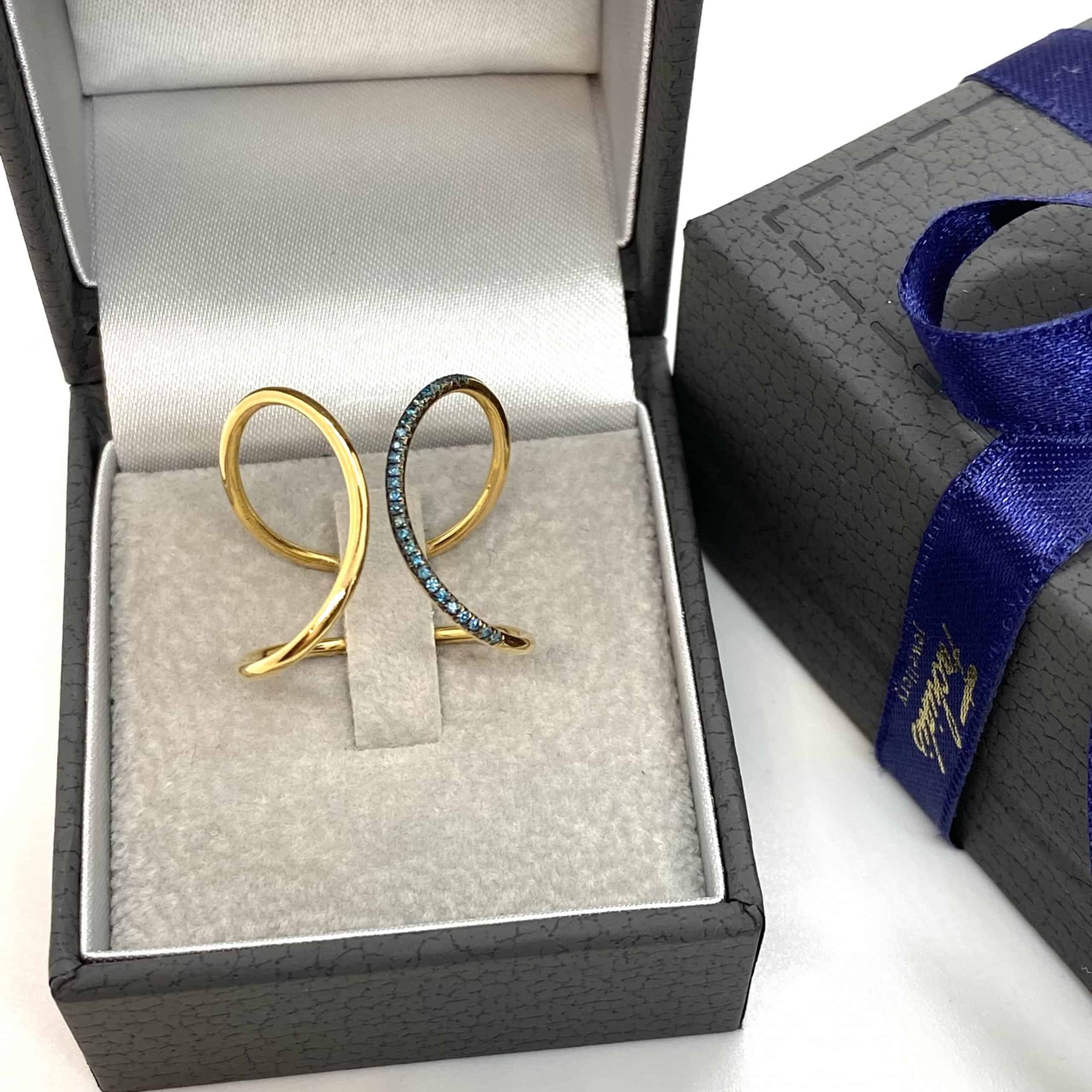 Curved blue diamond ring — Melina Fachidis (2)