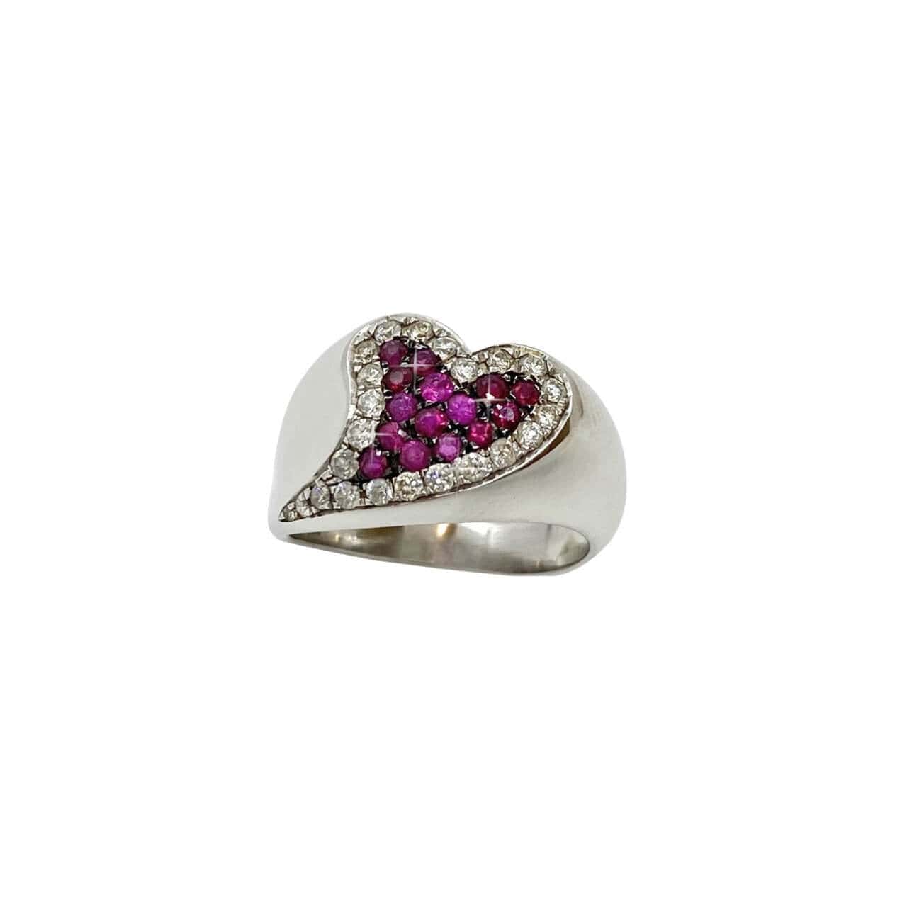 Heart shape ruby/diamond chevalier ring — Melina Fachidis (7)