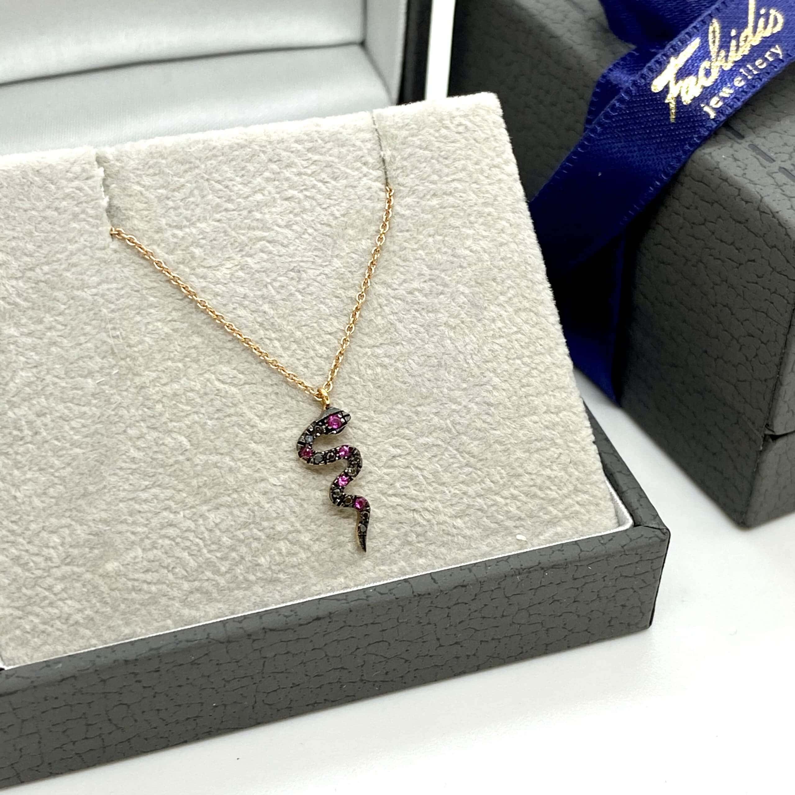 Small black diamond snake pendant — Melina Fachidis (5)