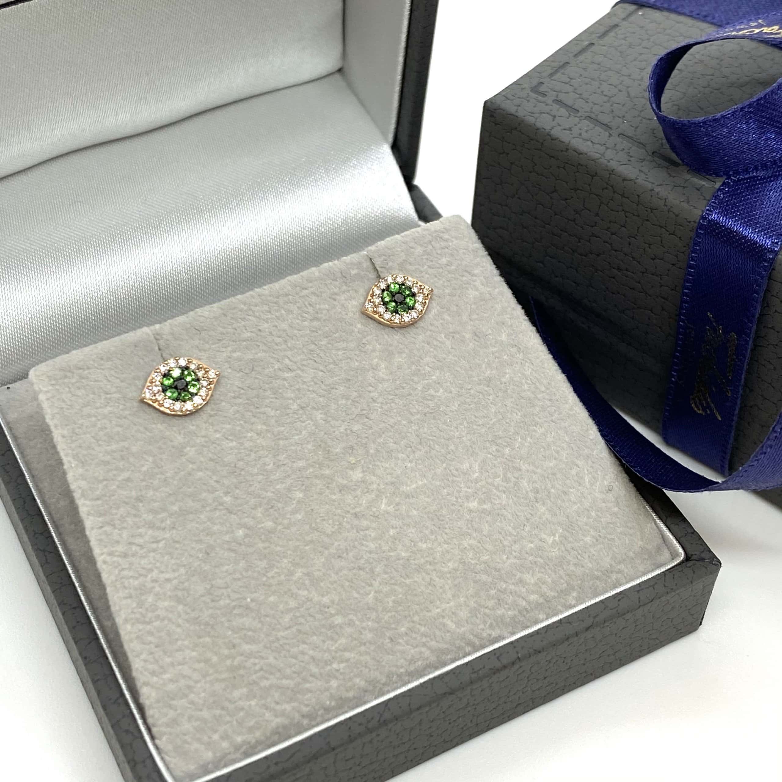 Tsavorite eye shaped earrings — Melina Fachidis (4)