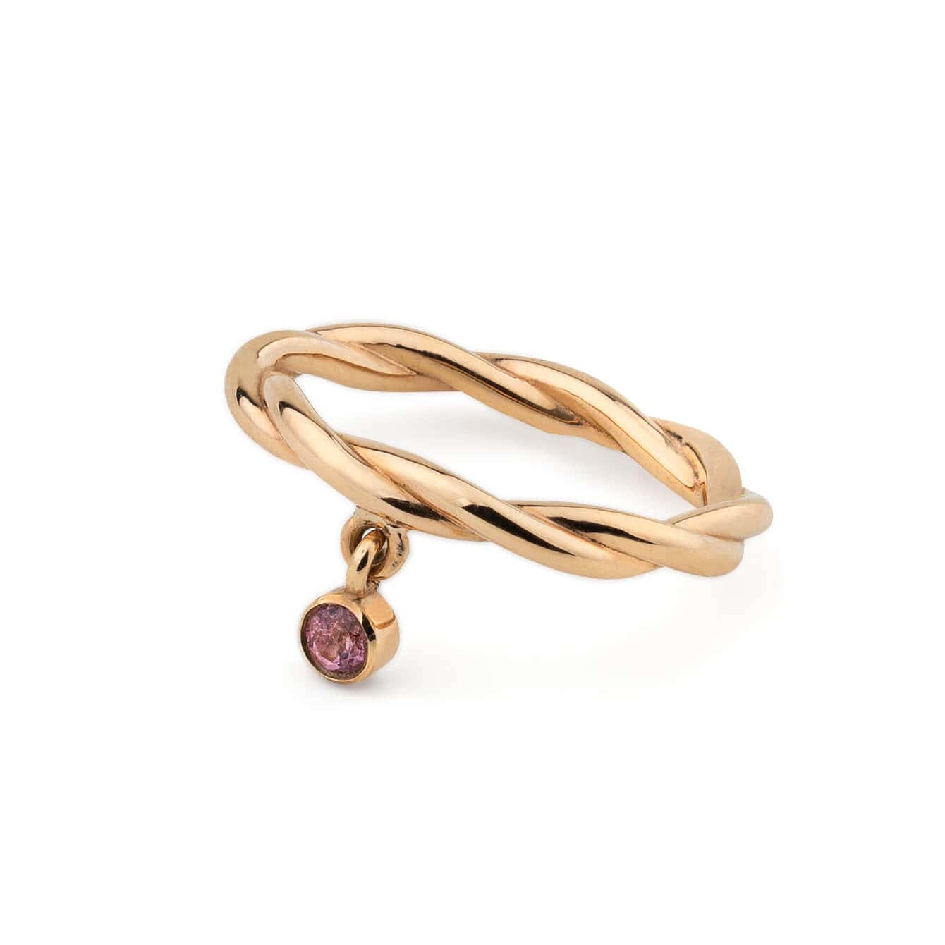Rose gold twisted ring with one tourmaline — Melina Fachidis (7)