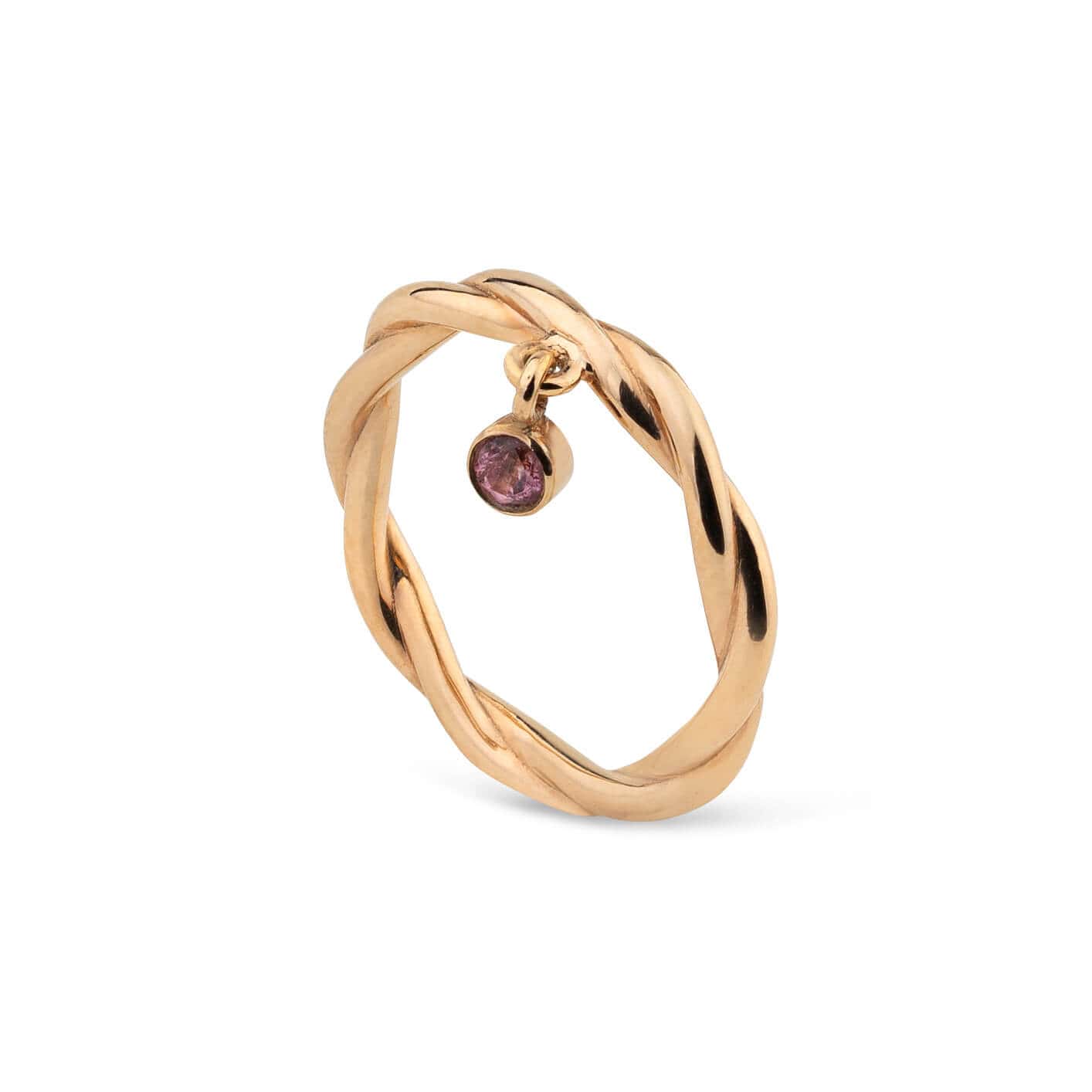 Rose gold twisted ring with one tourmaline — Melina Fachidis