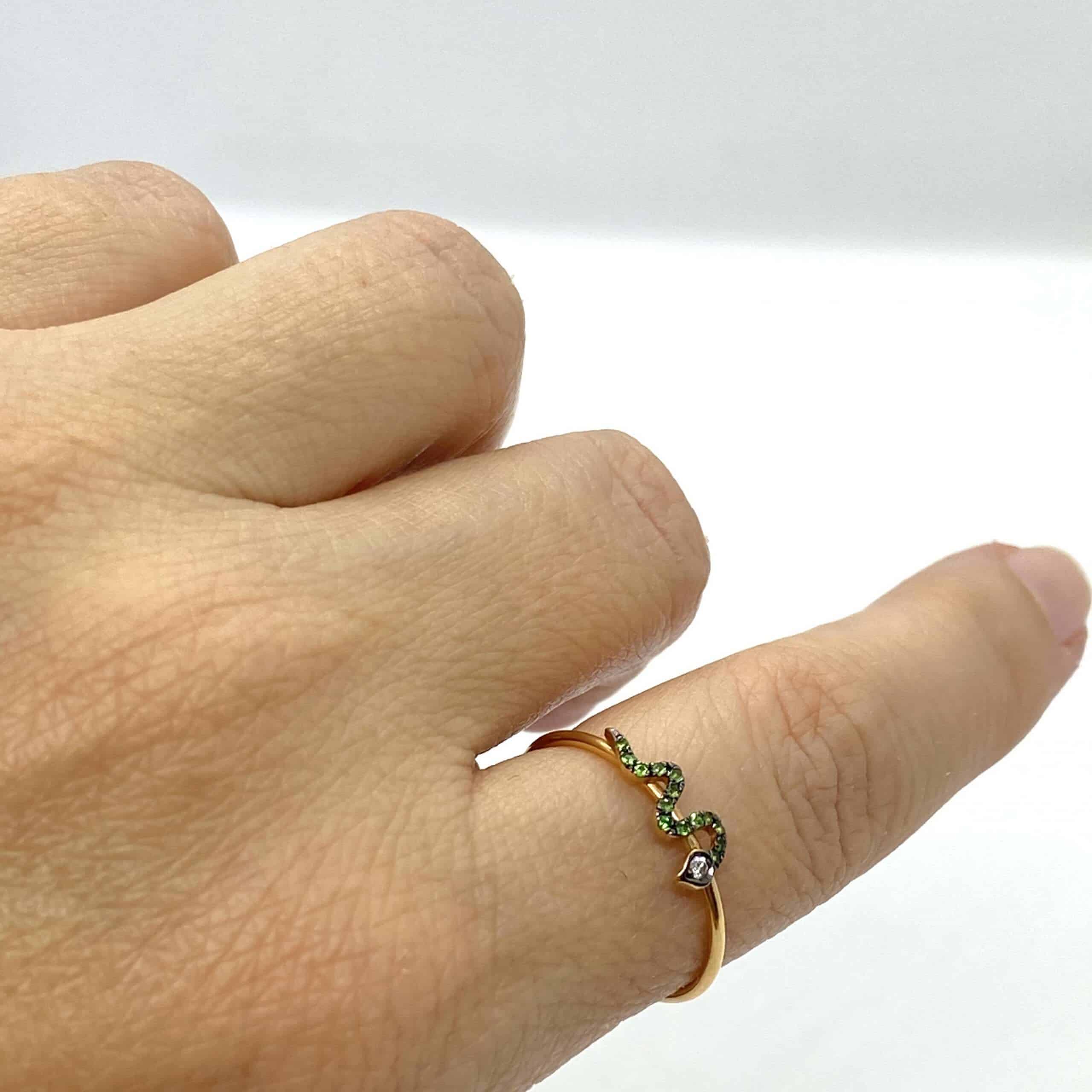 Tiny snake tsavorite ring — Melina Fachidis (5)
