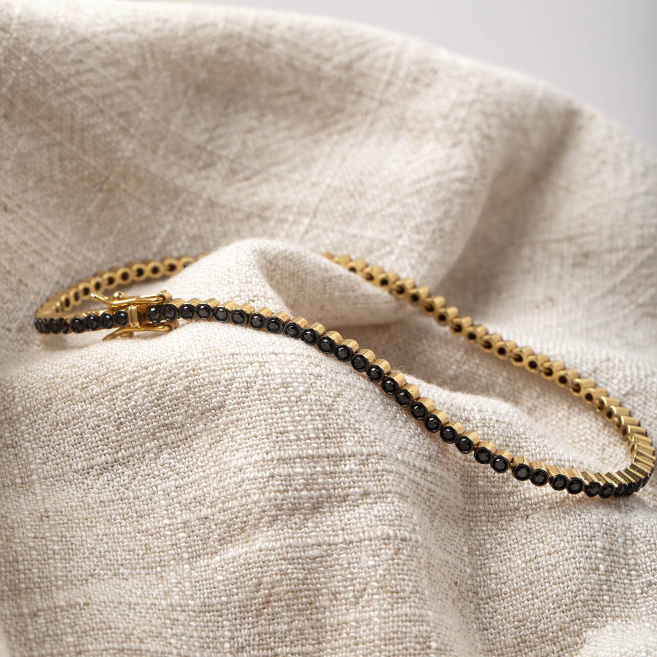Black diamond tennis bracelet — Melina Fachidis (2)