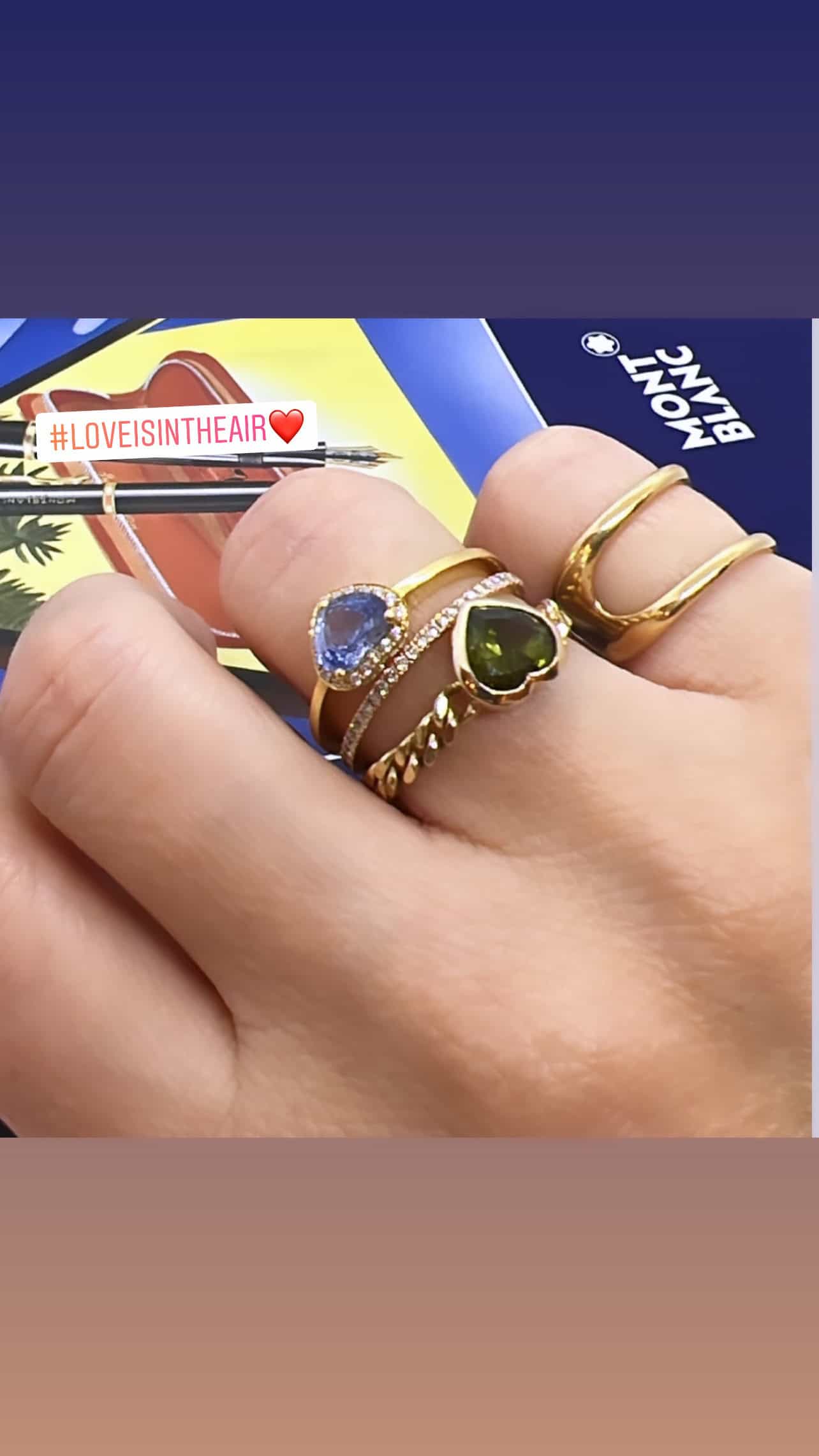 Heart shaped green tourmaline chain ring — Melina Fachidis (3)
