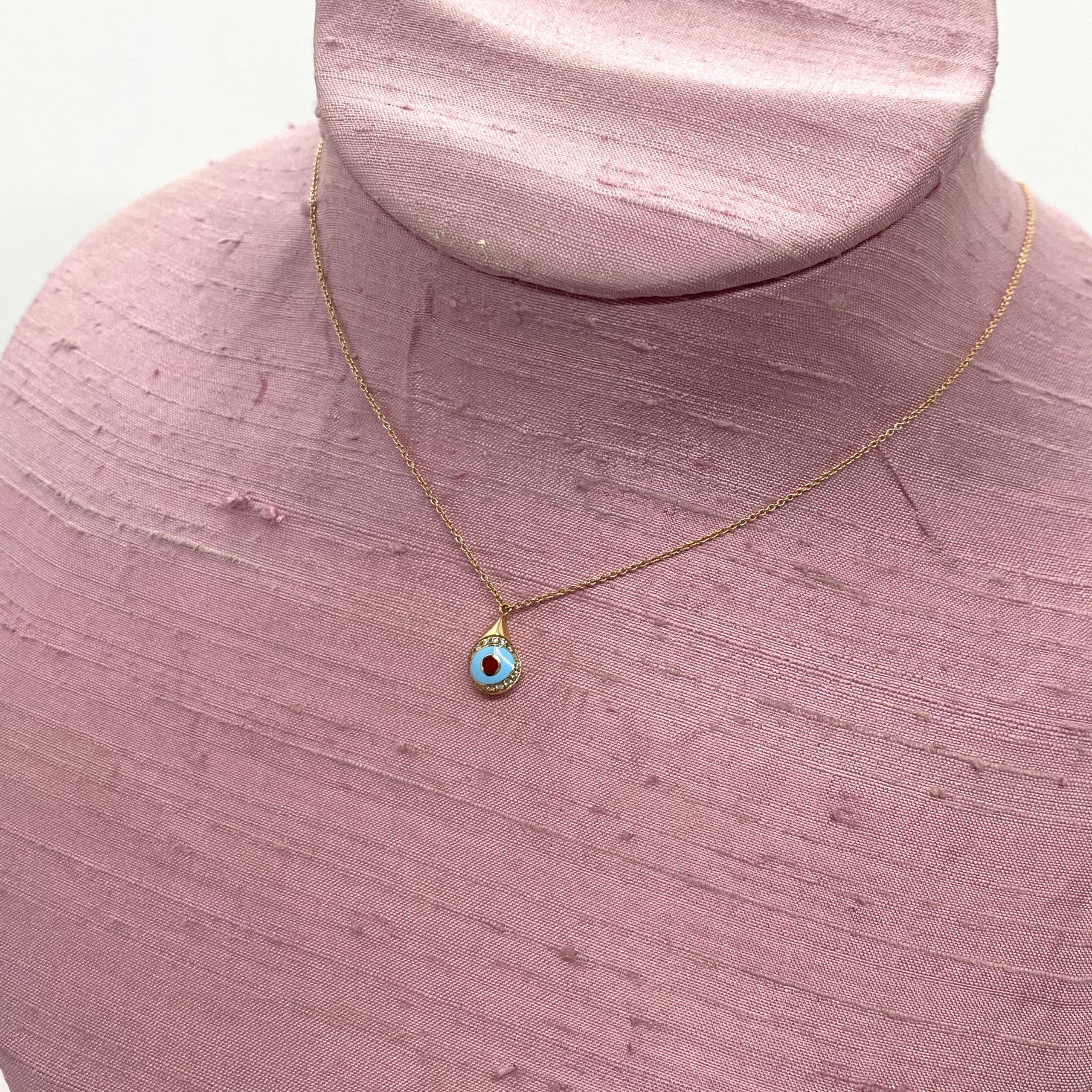 Drop shaped turquoise enameled eye — Melina Fachidis (5)