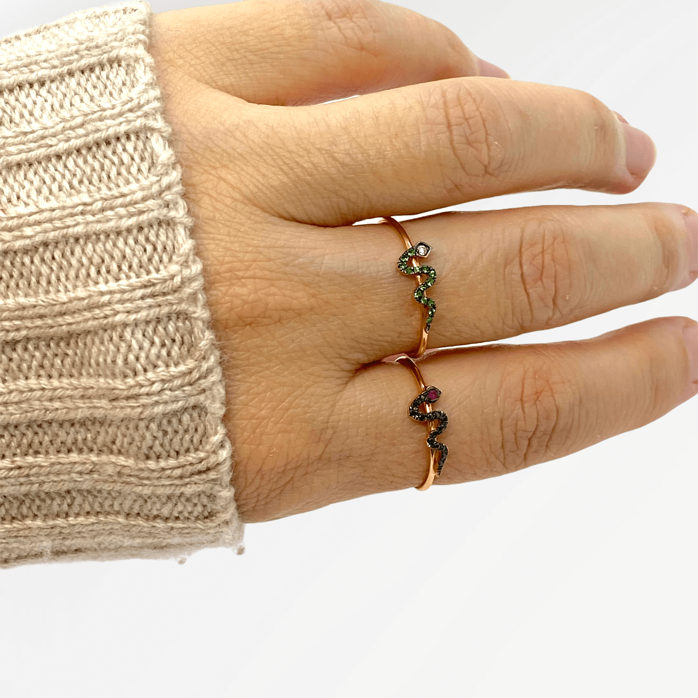 Tiny snake black diamond ring — Melina Fachidis (5)