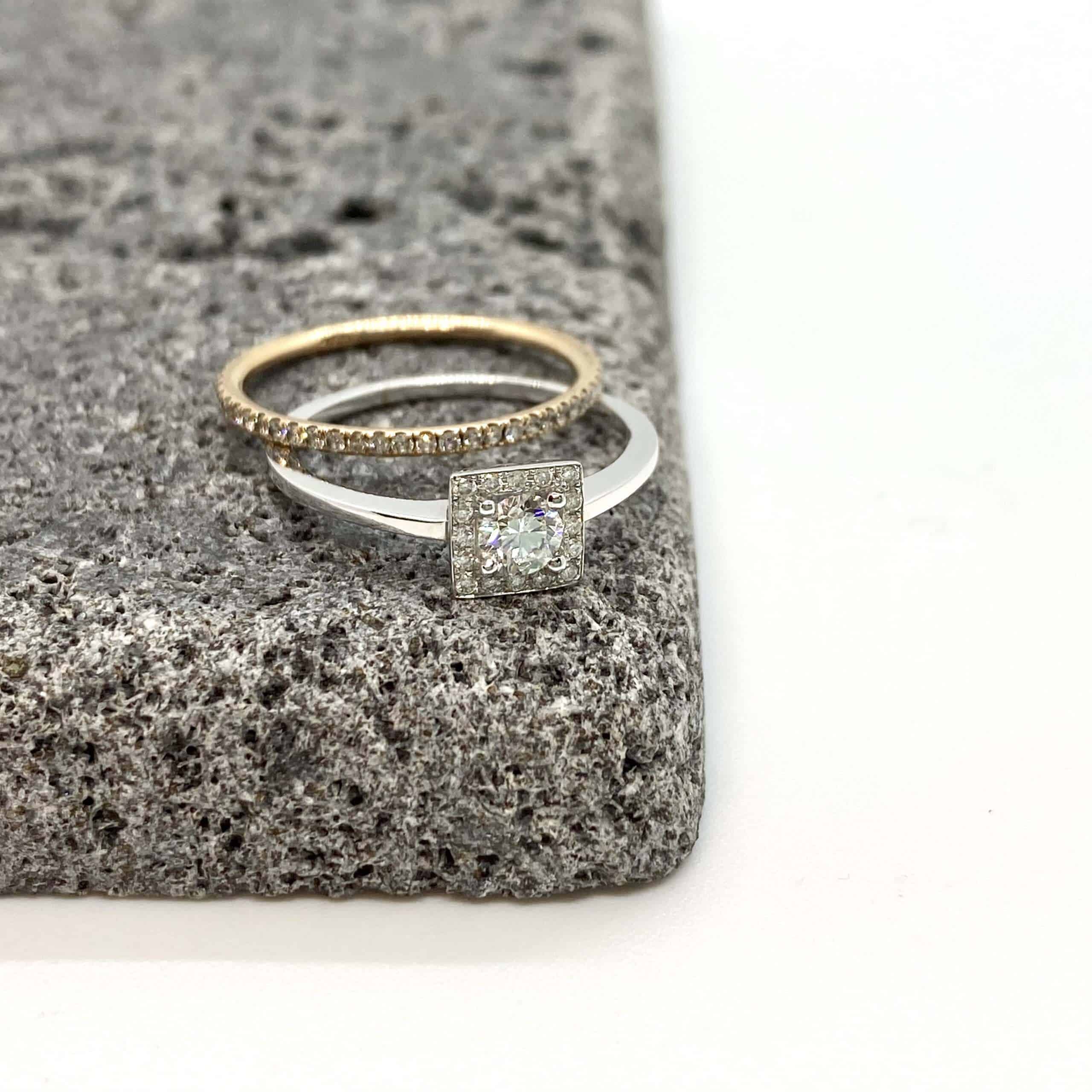 Square shape solitaire diamond ring — Melina Fachidis (2)