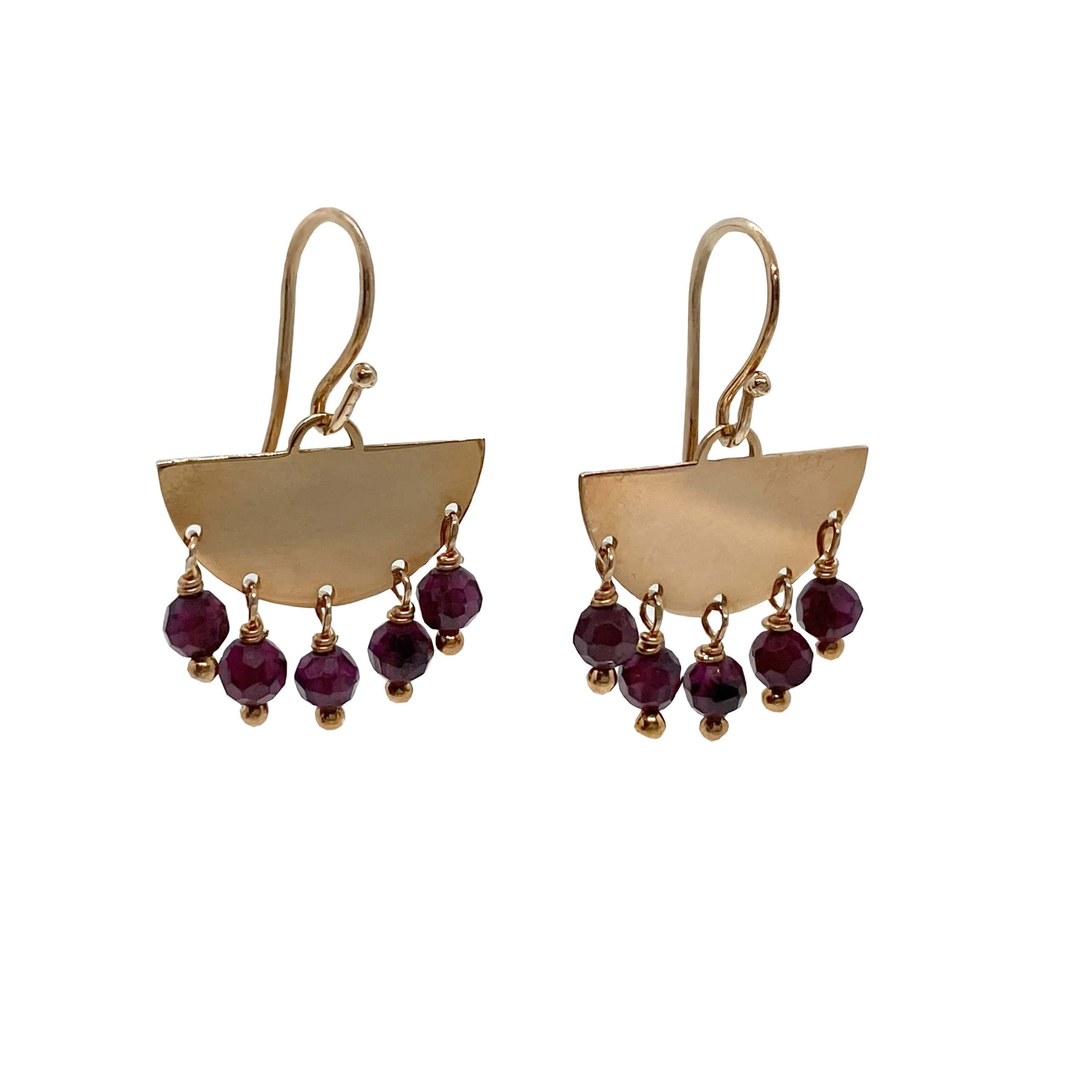 Garnet dangle drop earrings — Melina Fachidis