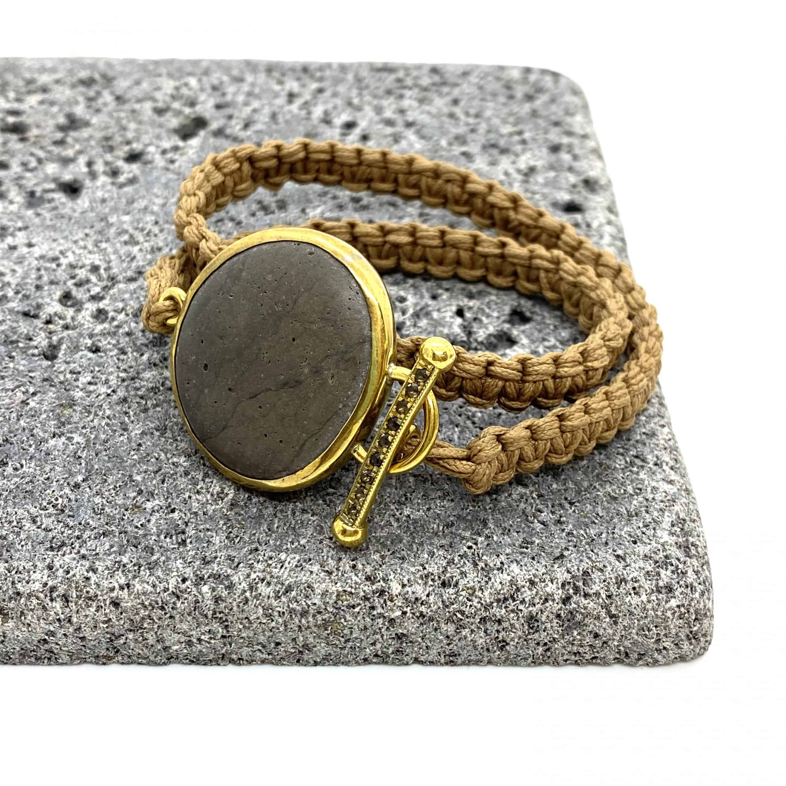 Beige pebble double wrap bracelet — Melina Fachidis (3)