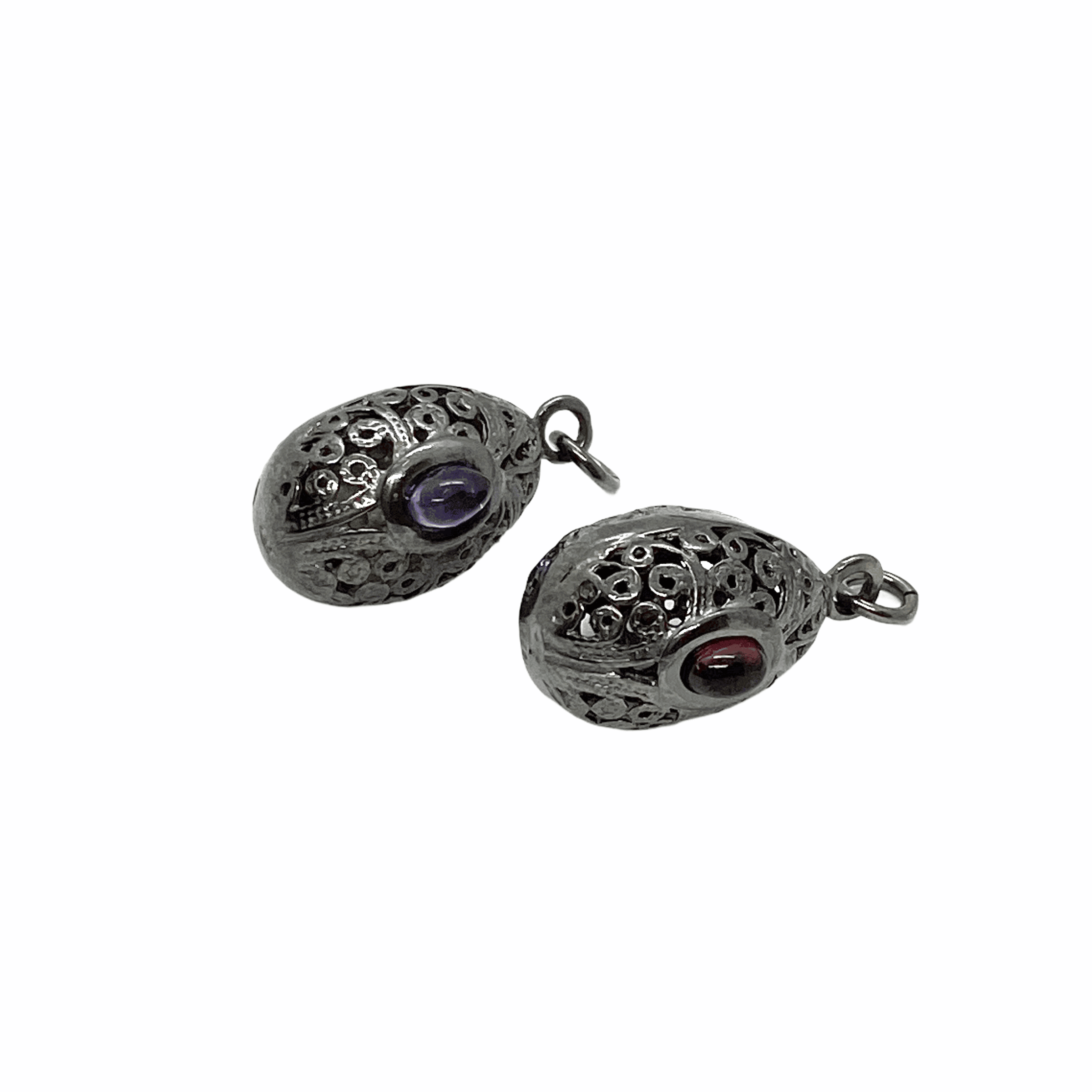 Black egg silver pendants — Melina Fachidis (2)