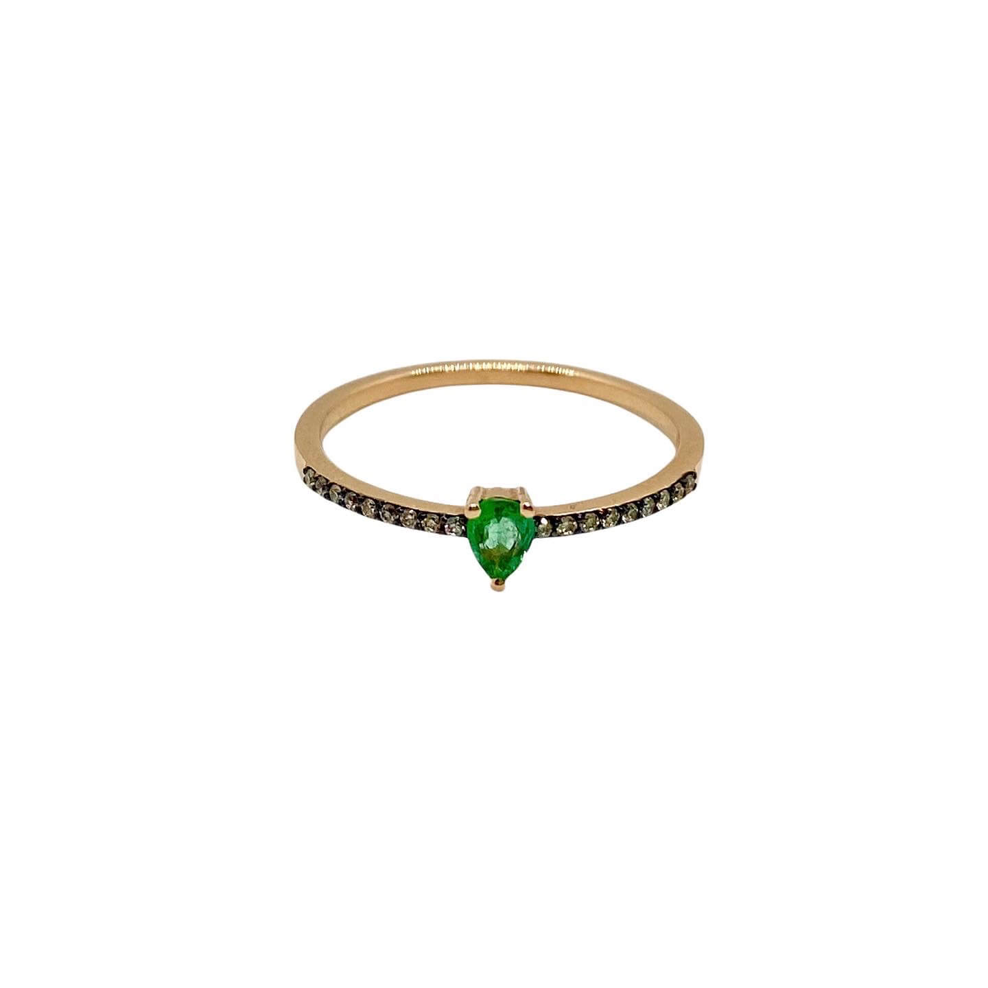 Pear shaped emerald ring — Melina Fachidis (2)
