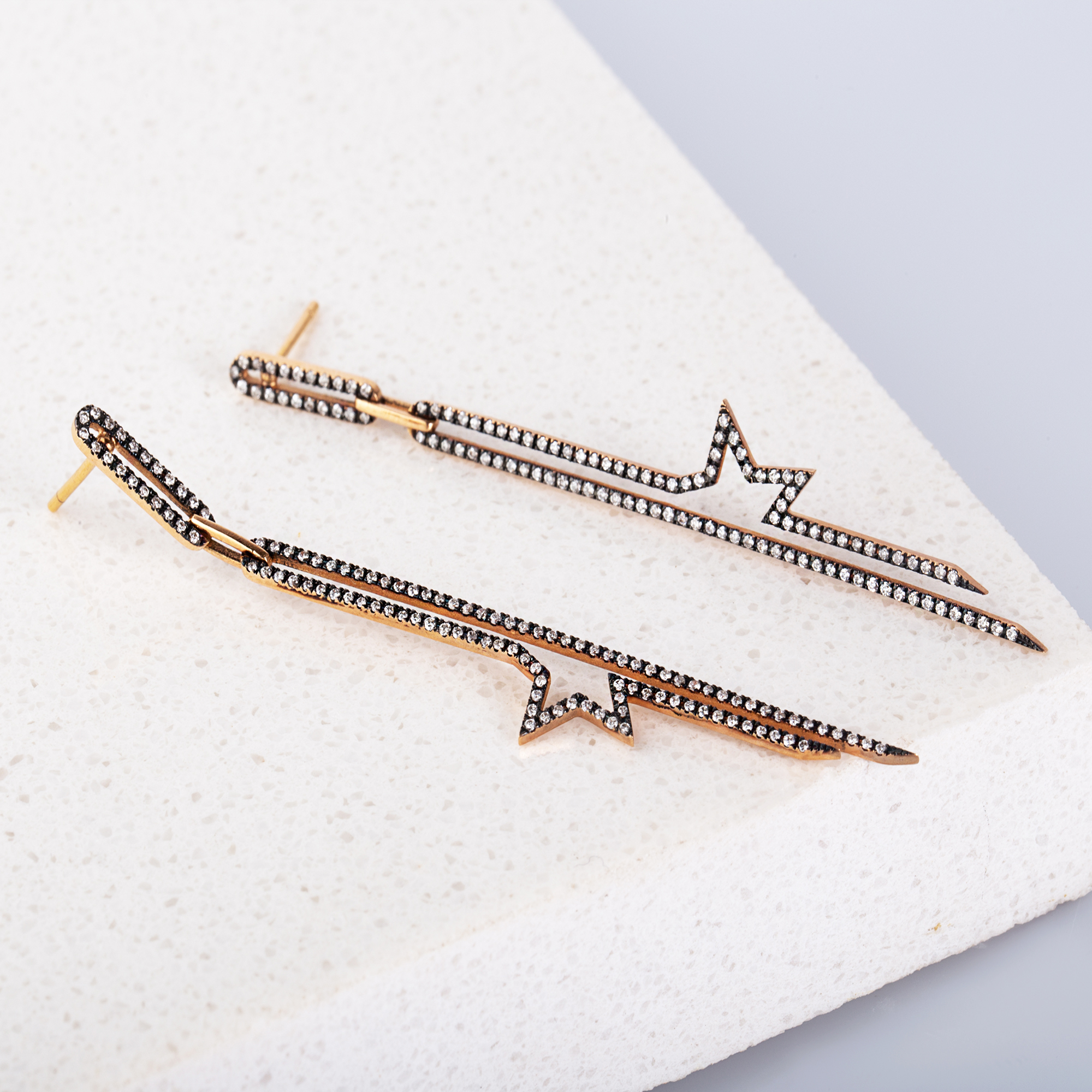 Star statement diamond earrings — Melina Fachidis (5)