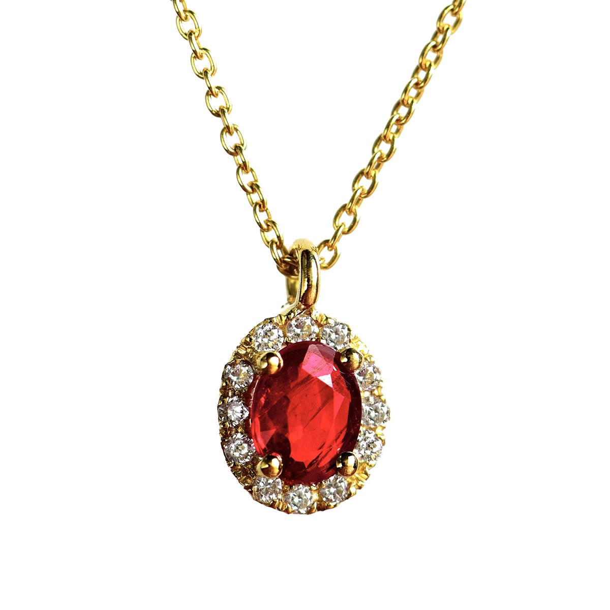 Rosetta pendant with ruby and diamonds — Melina Fachidis