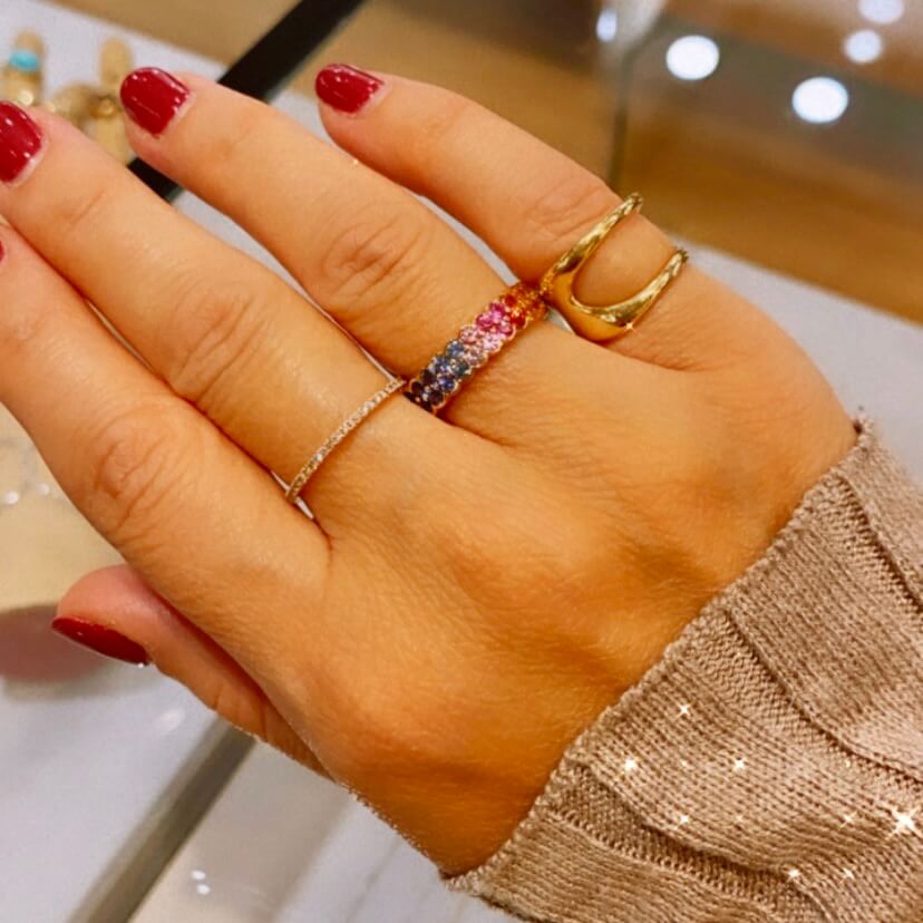 Rainbow multi color sapphire band — Melina Fachidis (4)